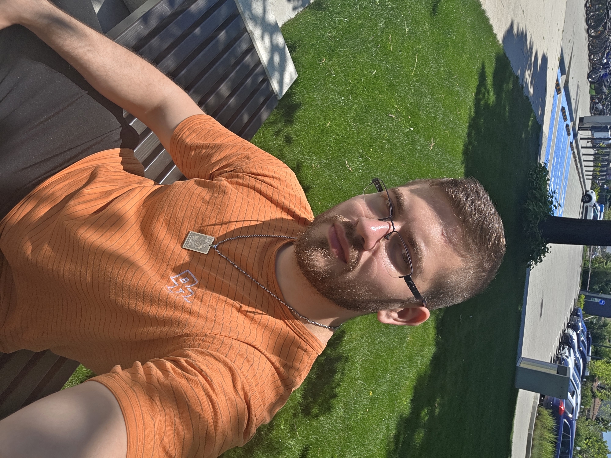 Man enjoys leisurely morning break in Plovdiv park