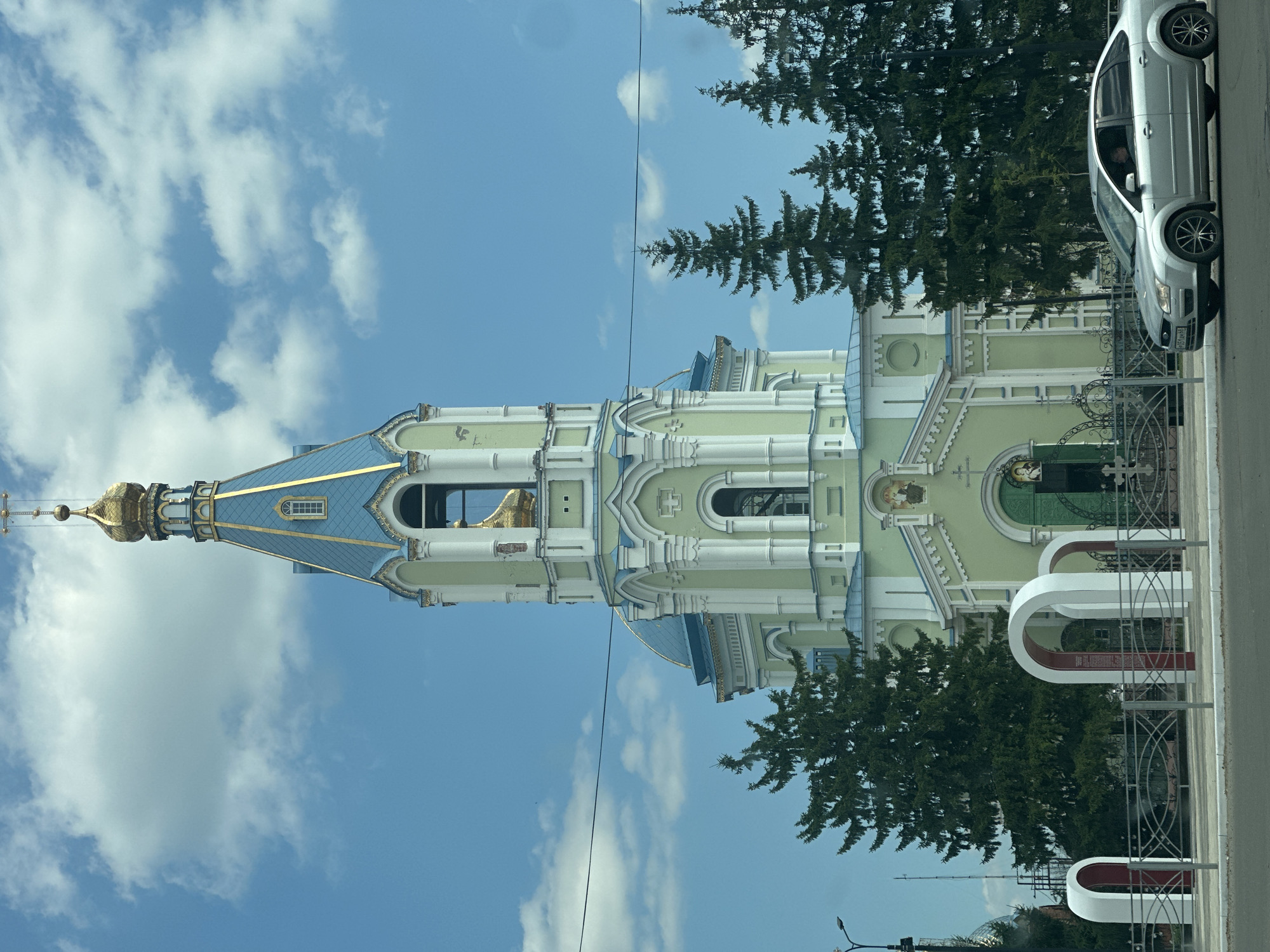 Ascension Cathedral stands bright on a sunny Rasskazovo day