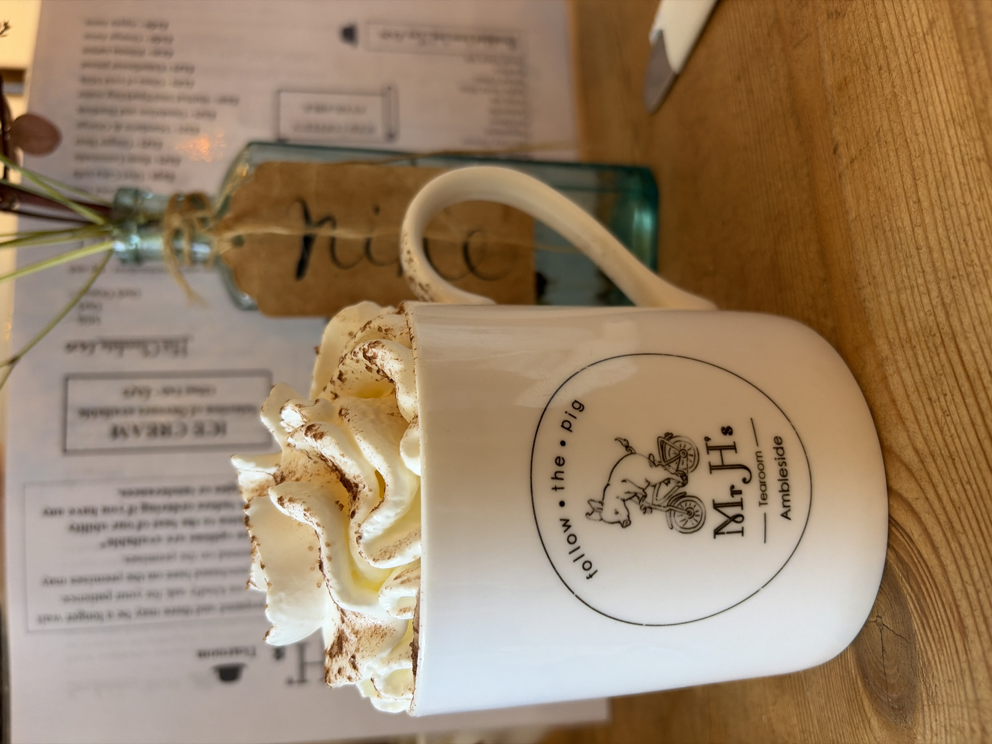 Cream tea documented at Ambleside tearoom during morning service