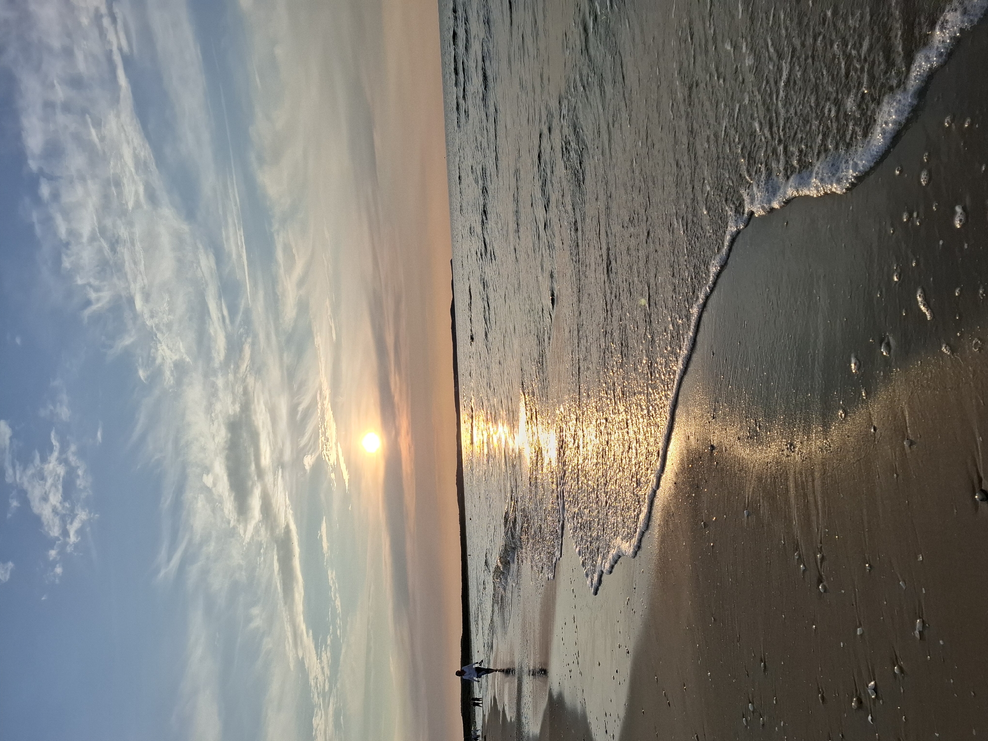 Sunset over the Baltic at Świnoujście beach