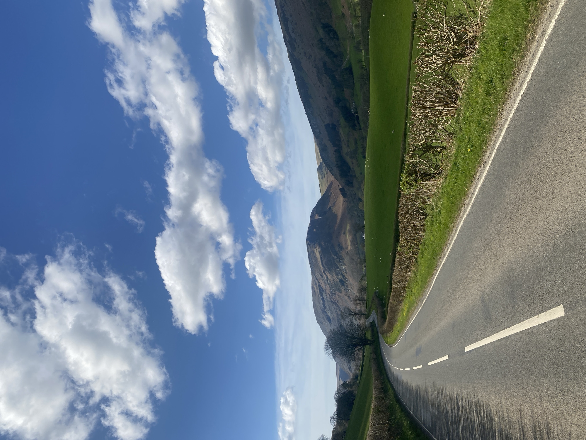 Rural road scene documented in Pen-y-bont-fawr, UK