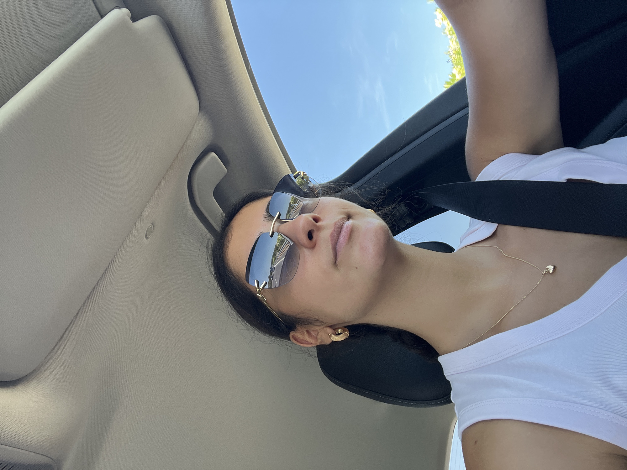 Passenger seat moment on a summer drive in Portugal