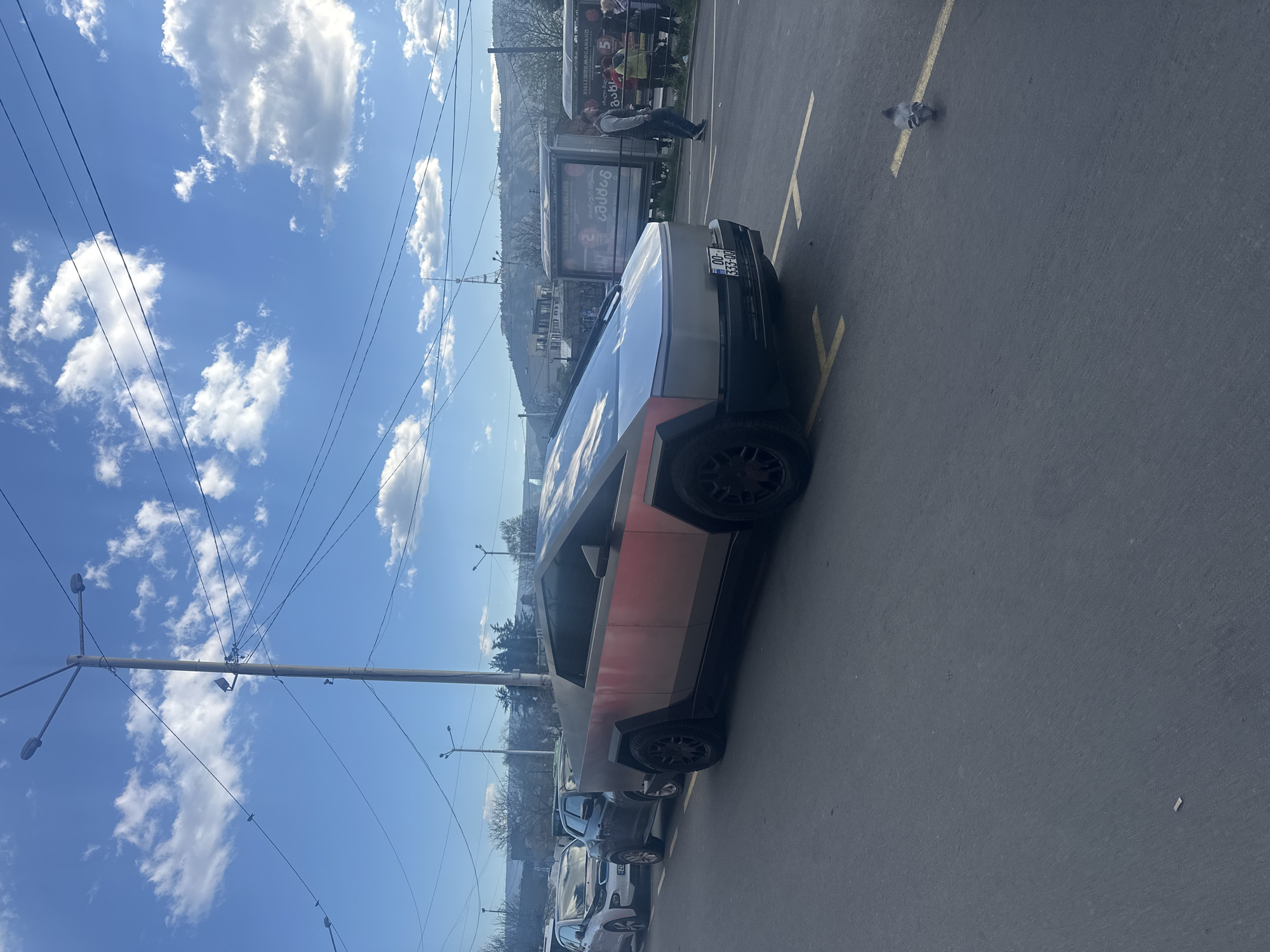 Tesla Cybertruck spotted parked on Tbilisi street