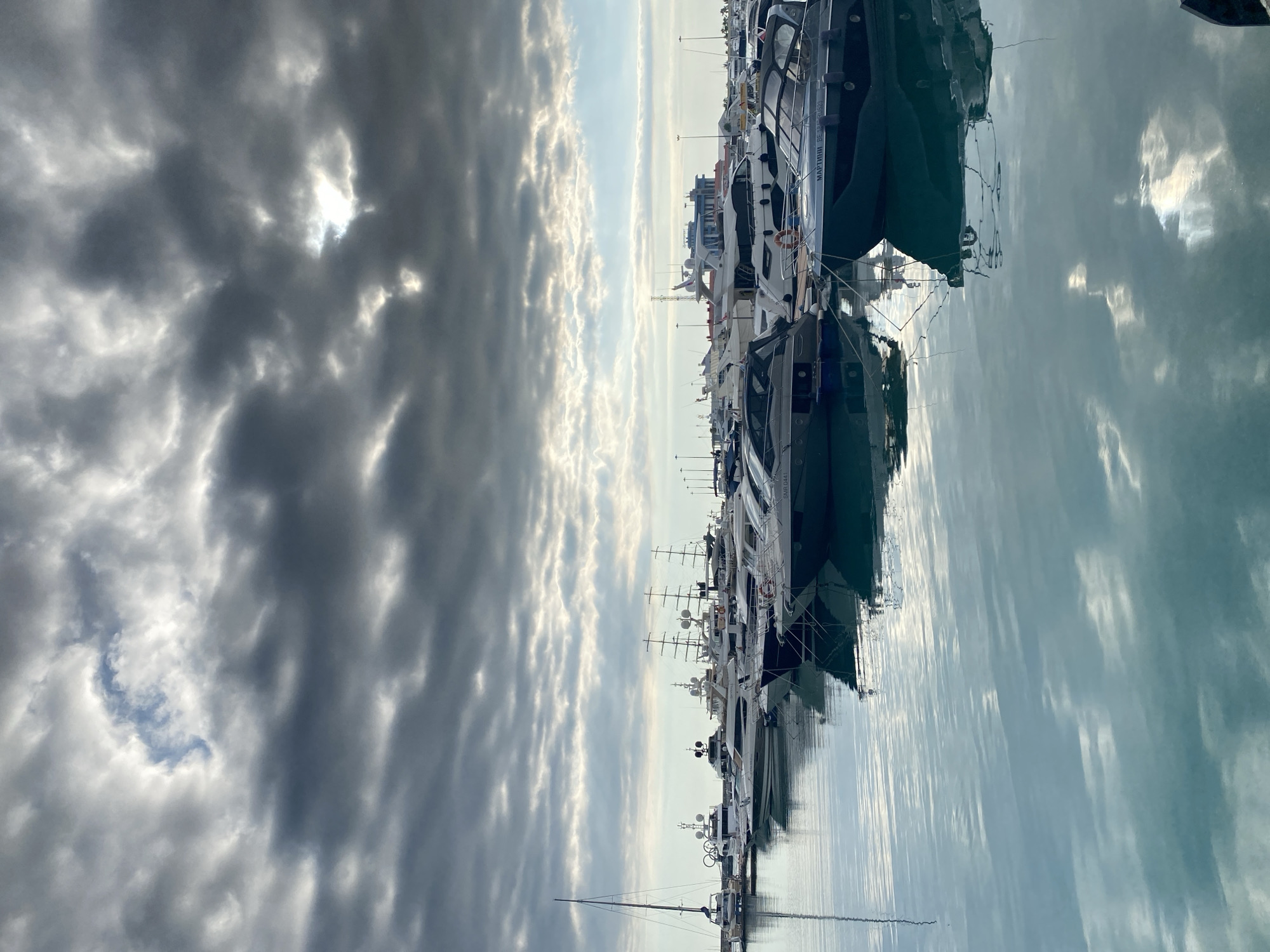 A cloudy afternoon at Sochi's historic sea port and marina