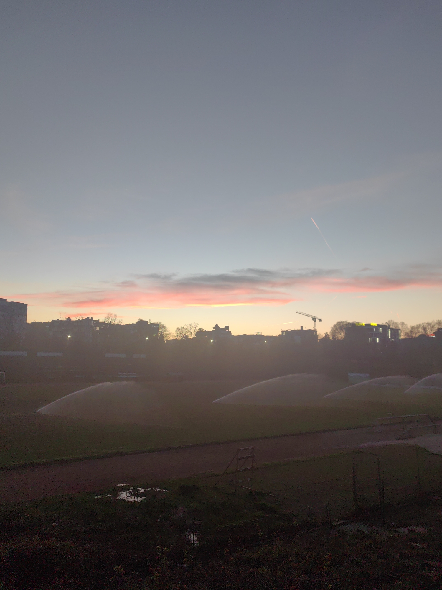 Evening scenes documented across Sofia including soccer match, urban views