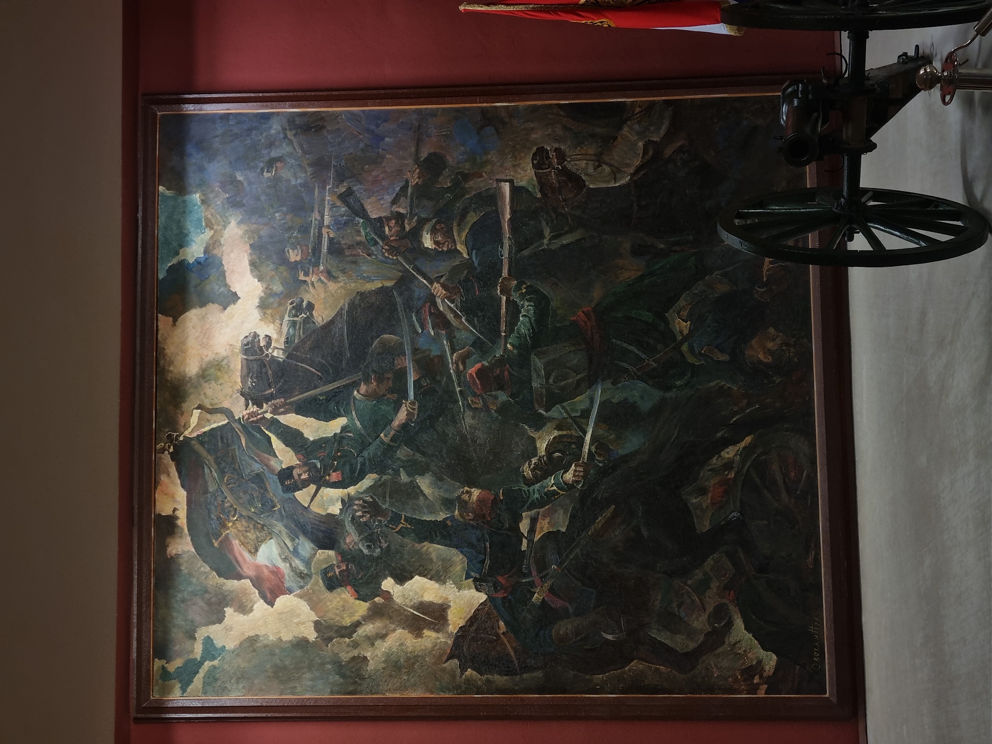 Morning visitors document Pleven war museum exhibits and architecture