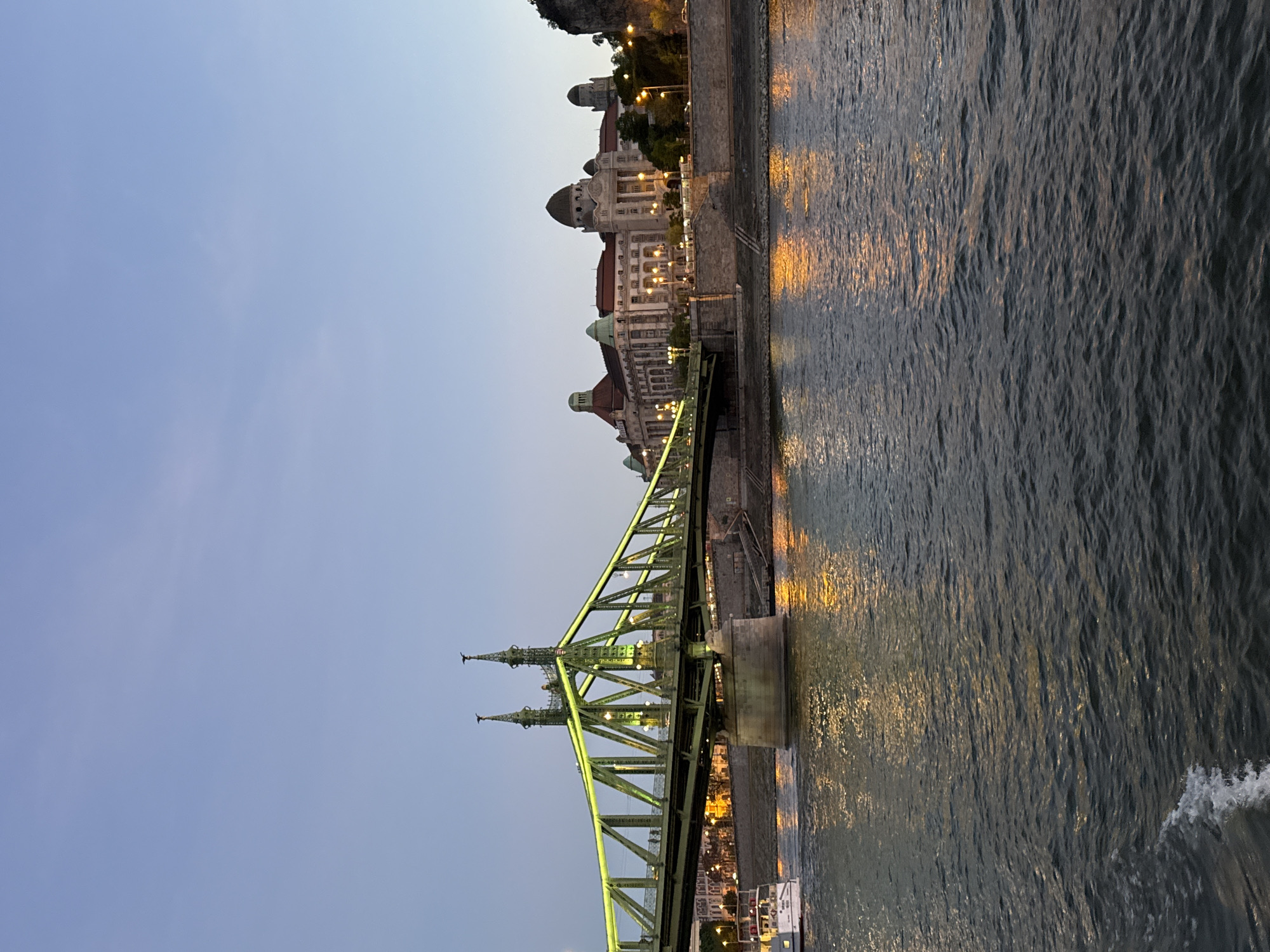Budapest's Liberty Bridge captured in evening twilight documentation