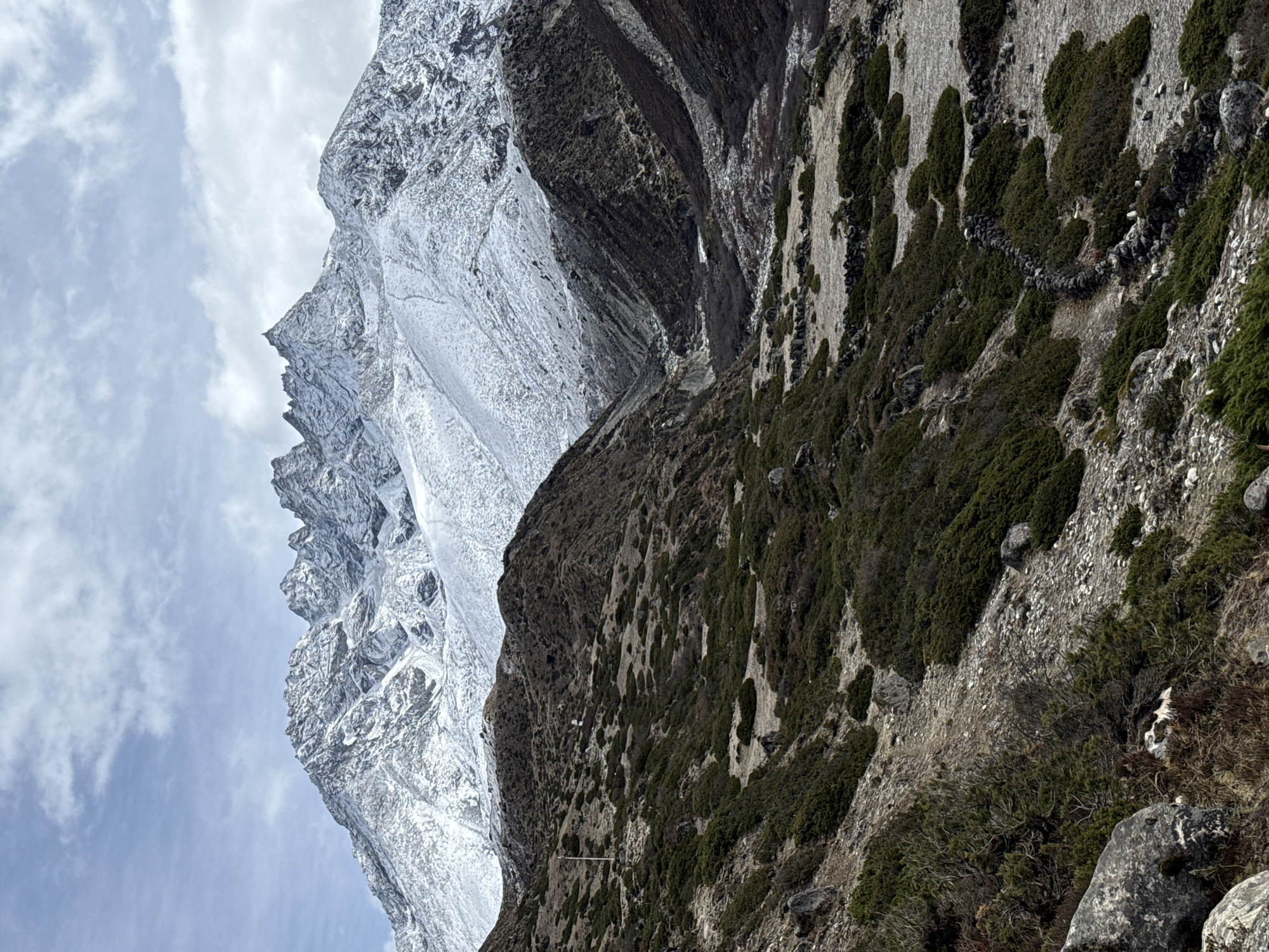 Snow-capped mountain peak documented near Khumjung, Nepal