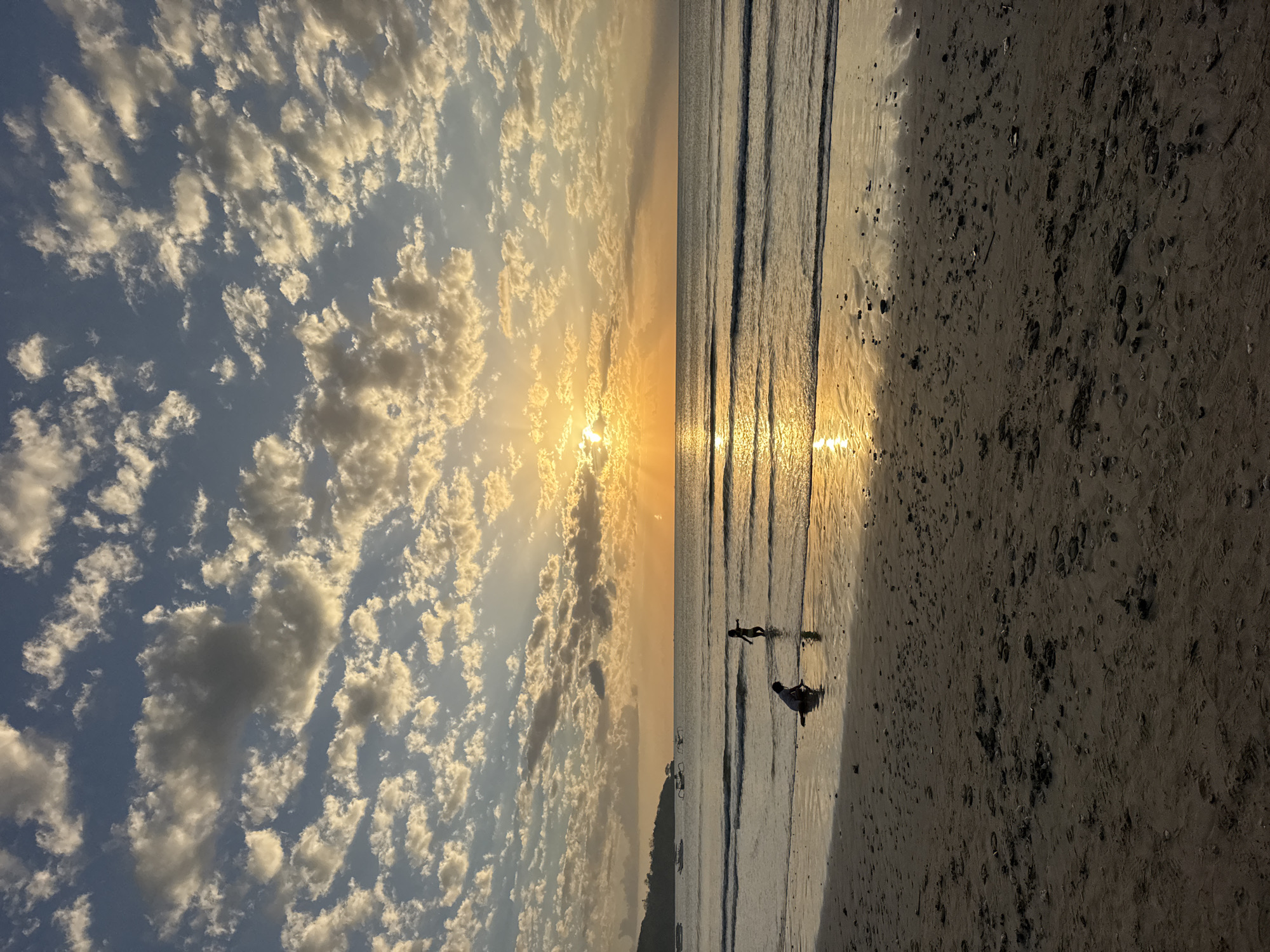 Golden hour on a Kuta Selatan beach, fishing and strolling