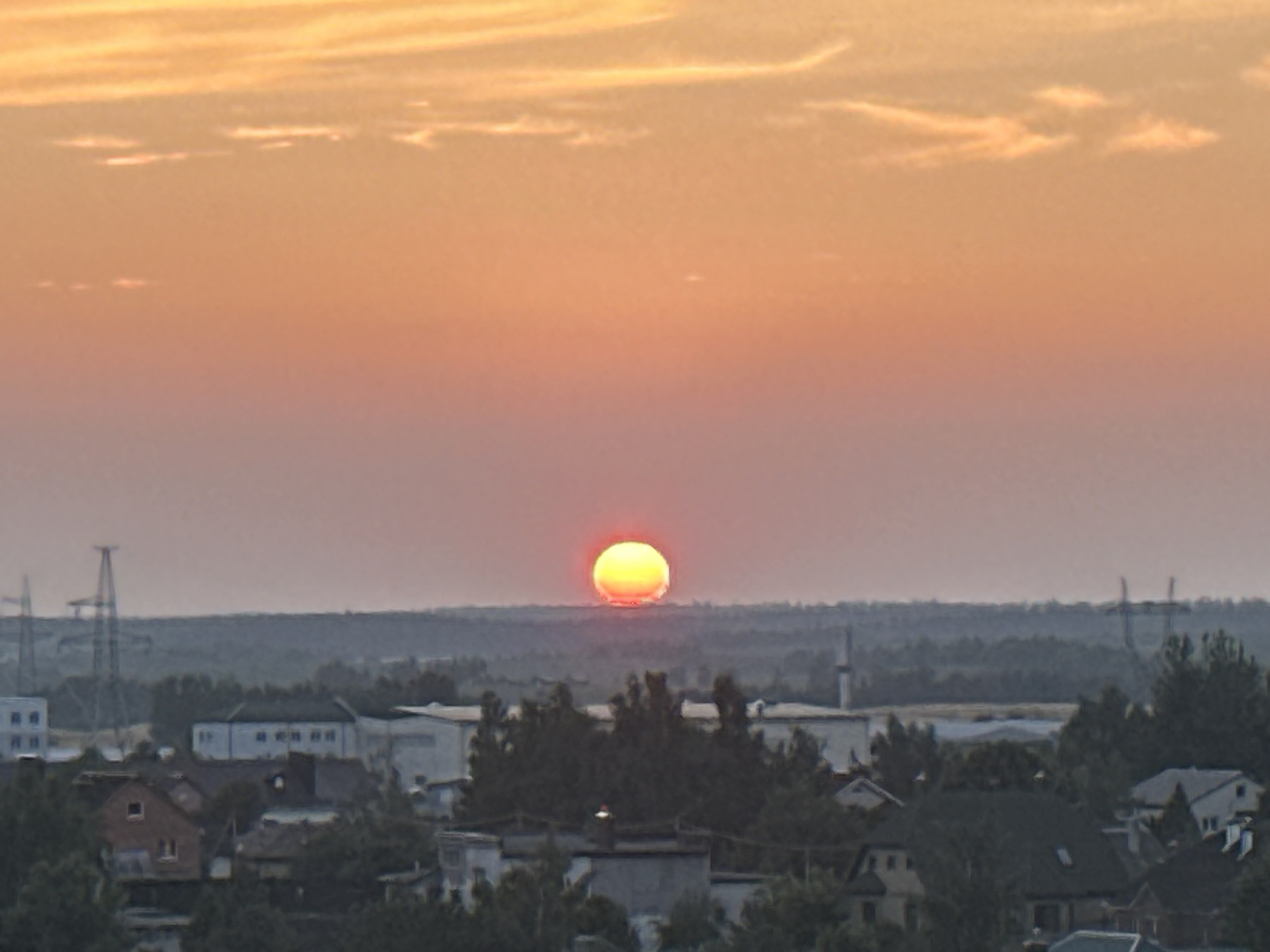 Summer sunset over suburban Minsk outskirts, multiple angles