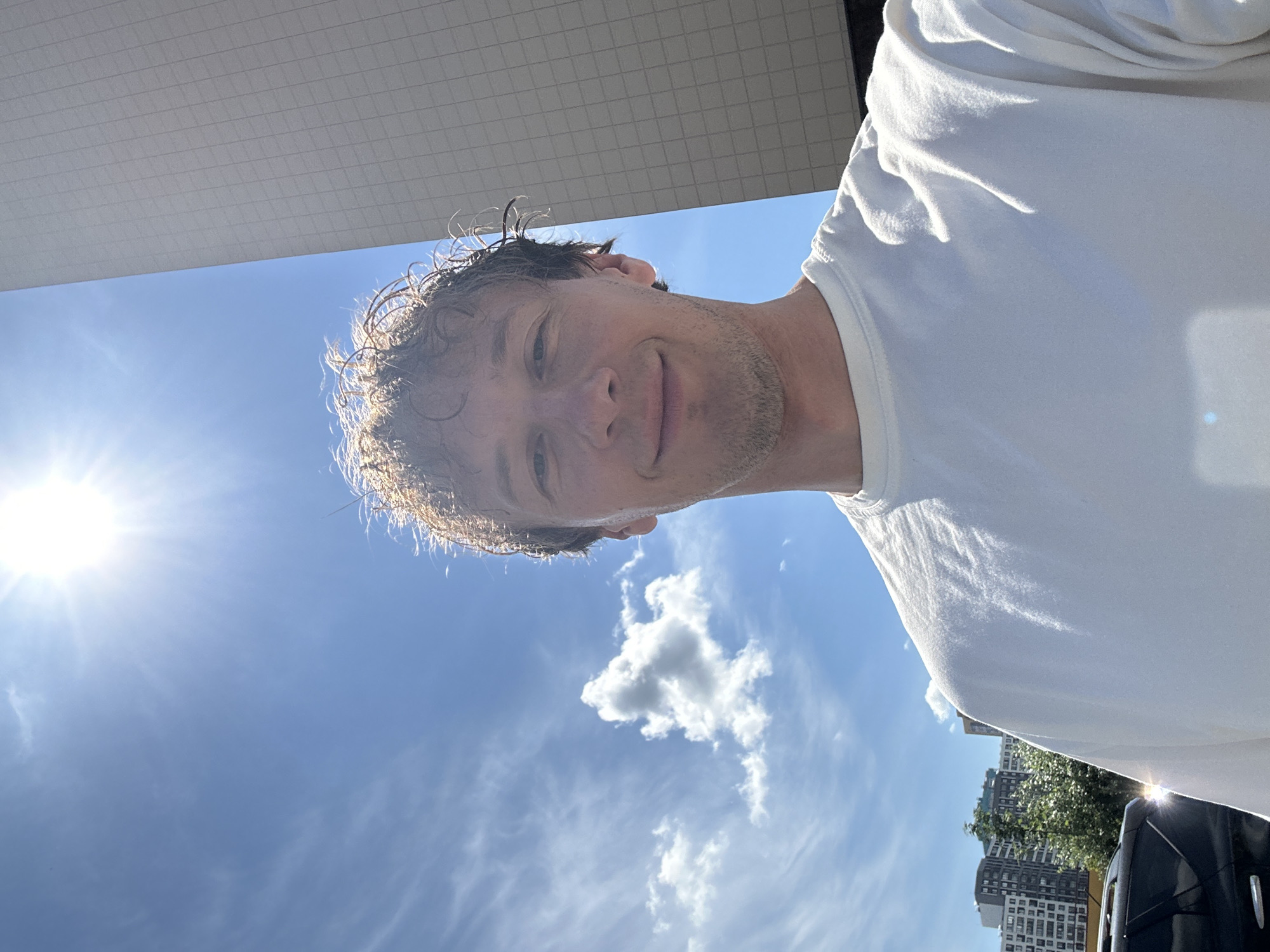 Selfie series on a sunny morning in Sinyavino, Russia
