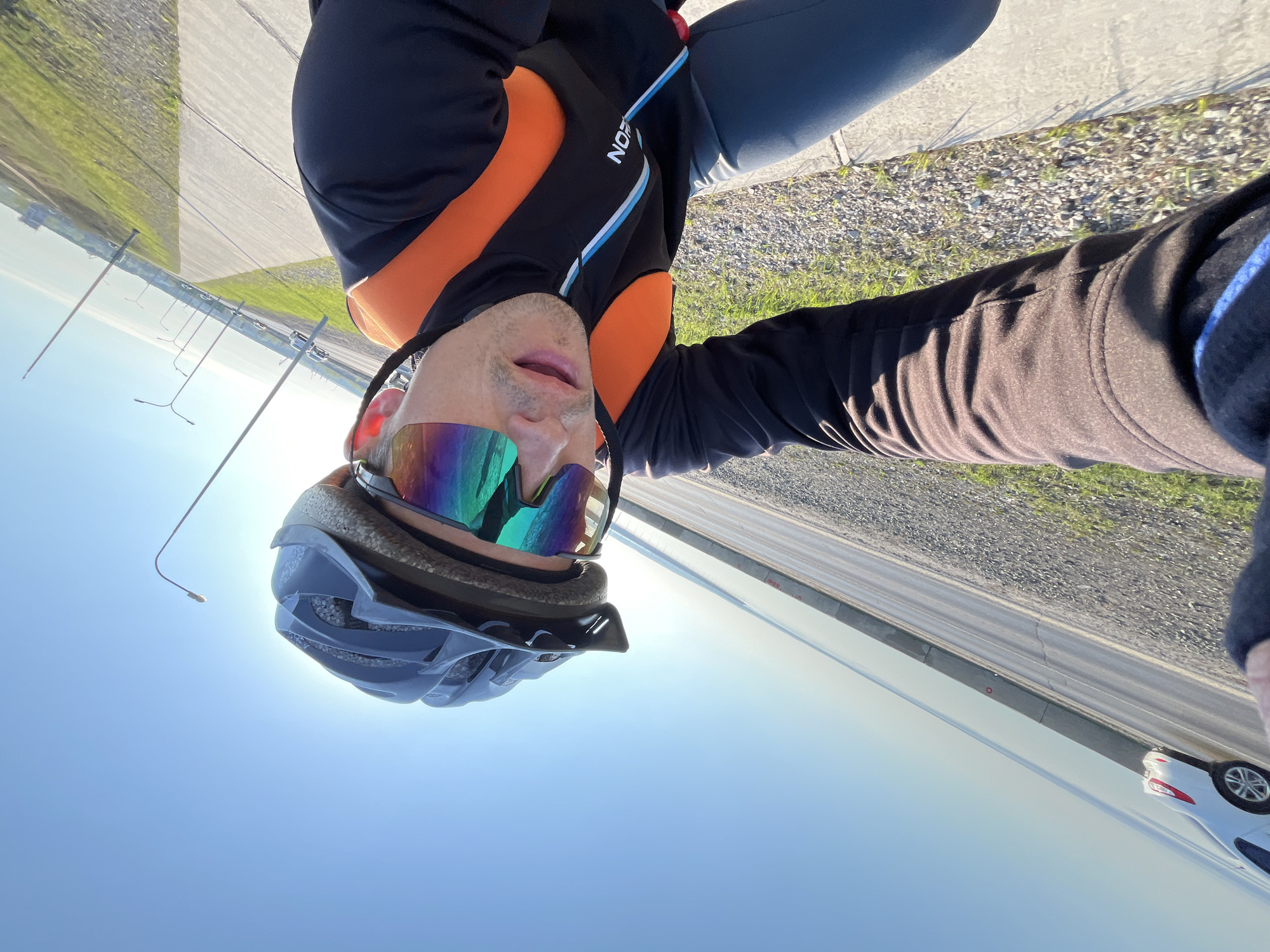 Cyclist documented on roadside in Chaikovsky, Russia