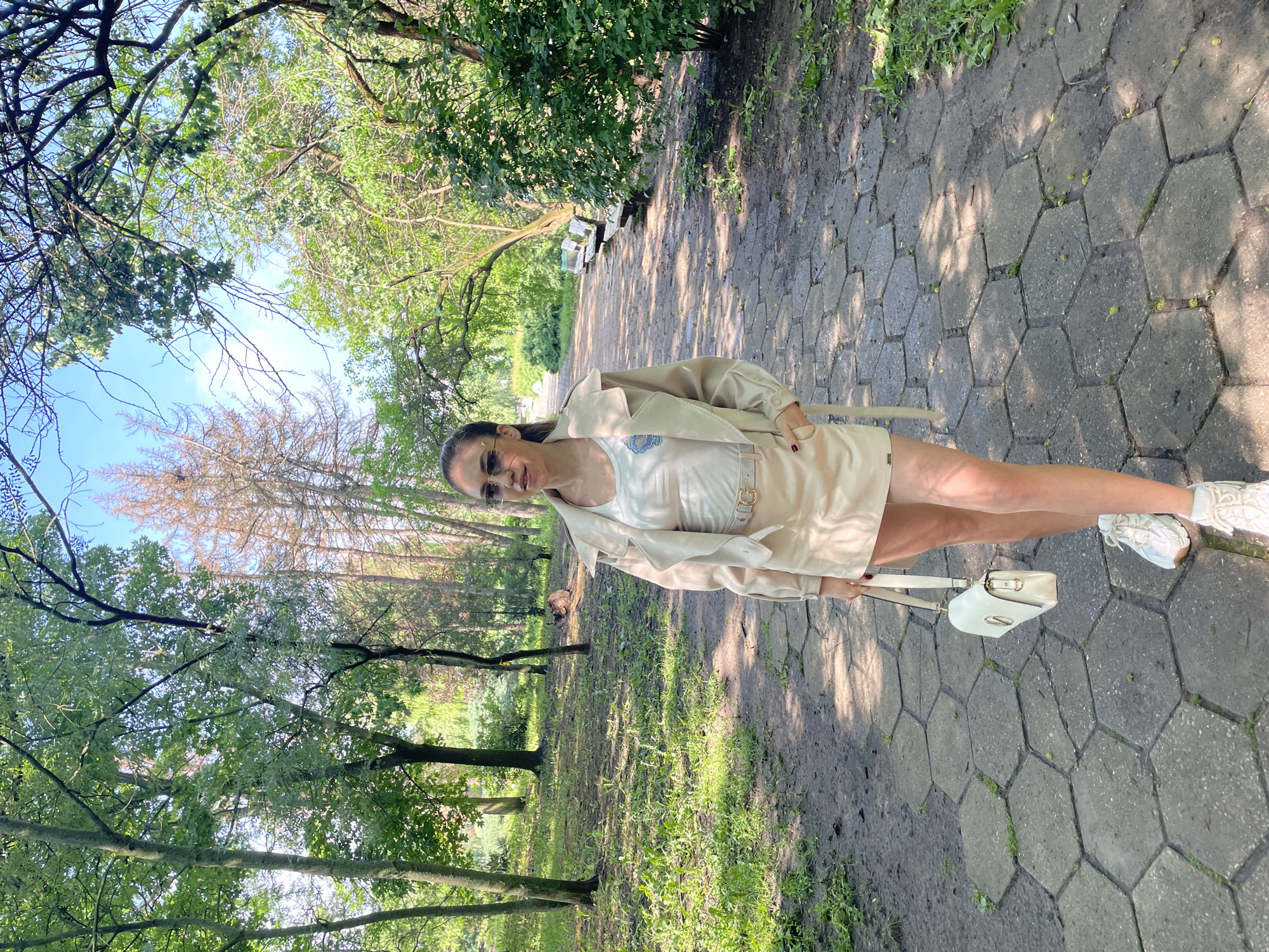 Morning photoshoot captures woman posing in Sofia park