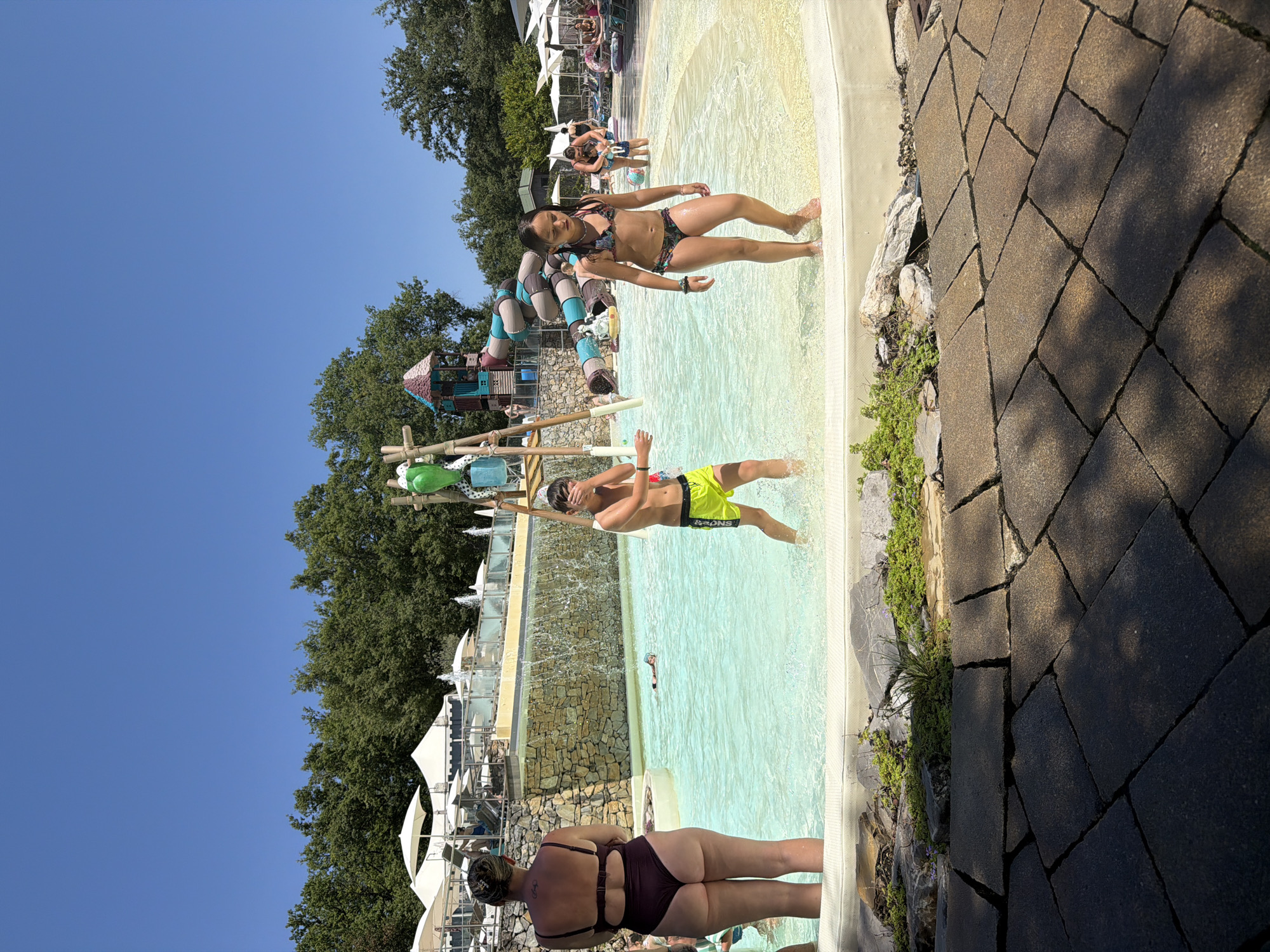 Summer afternoon at a Tuscan water park in full swing