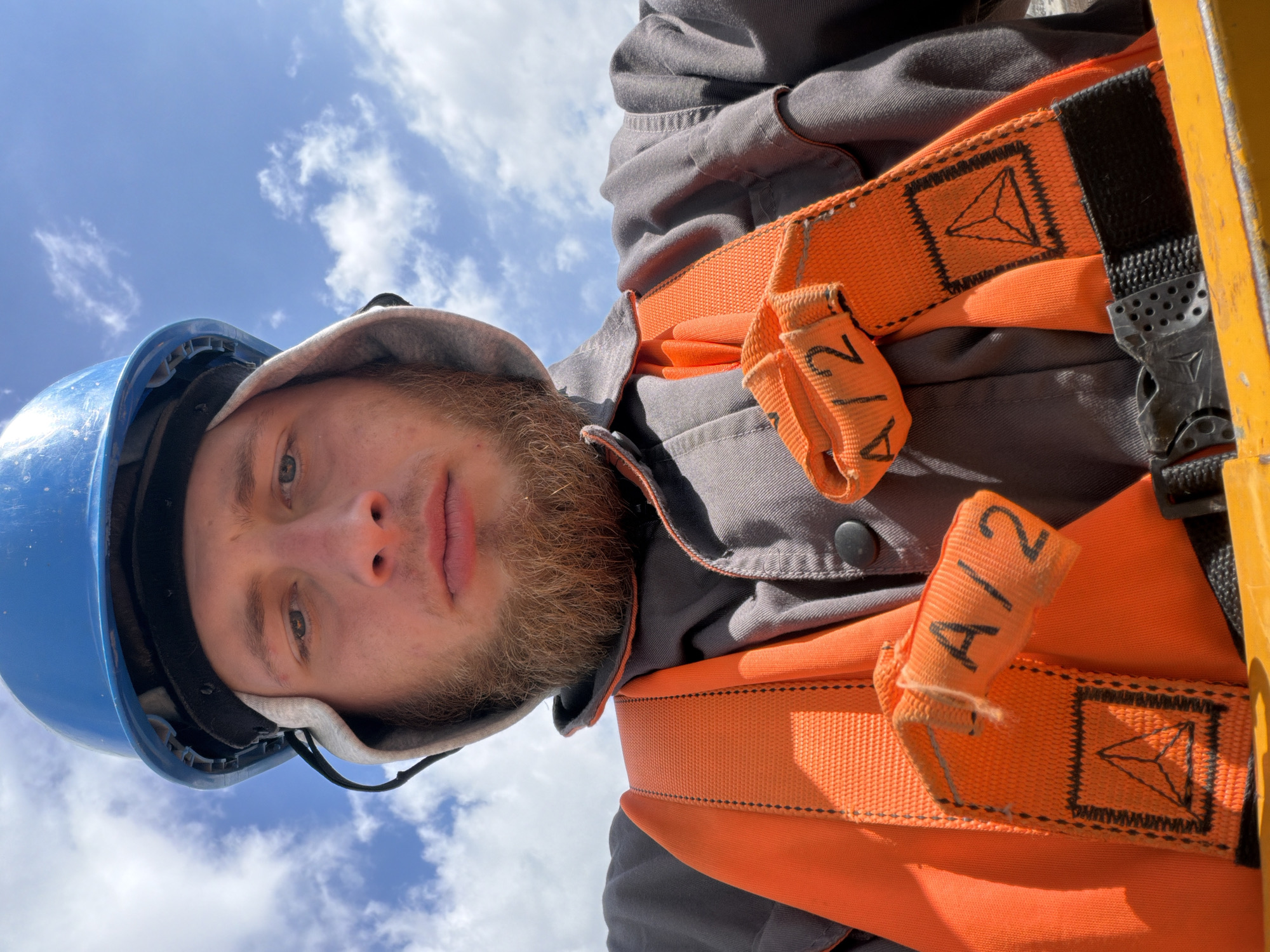 On-site selfie in construction gear, Stróża, Poland