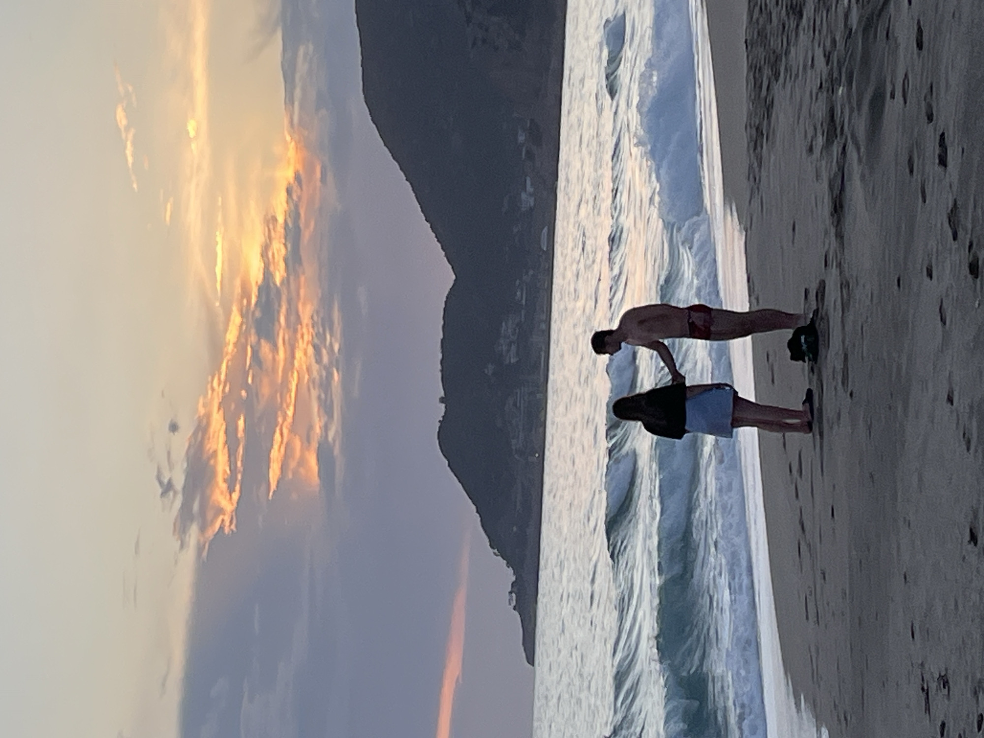 Couple enjoys sunset moment on Alanya beach