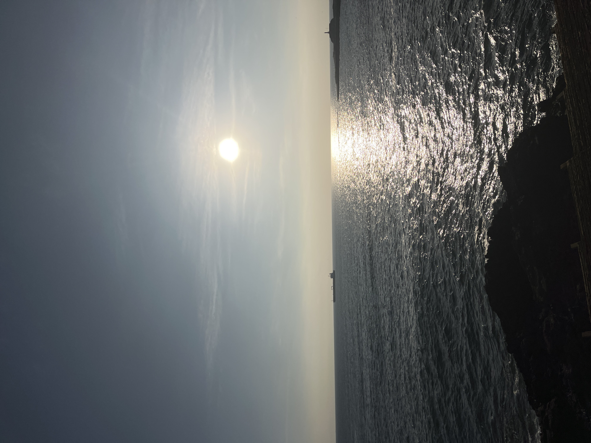 Sunlit ocean scene captured in Arica, Chile