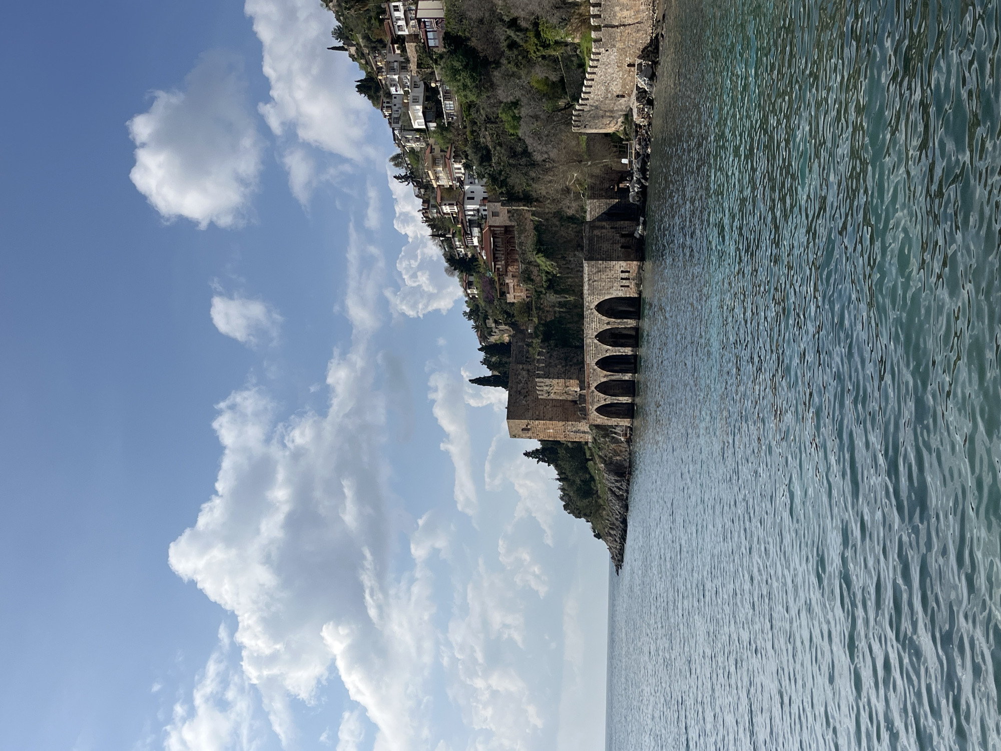 Historical Alanya Castle and Shipyard viewed from coastline