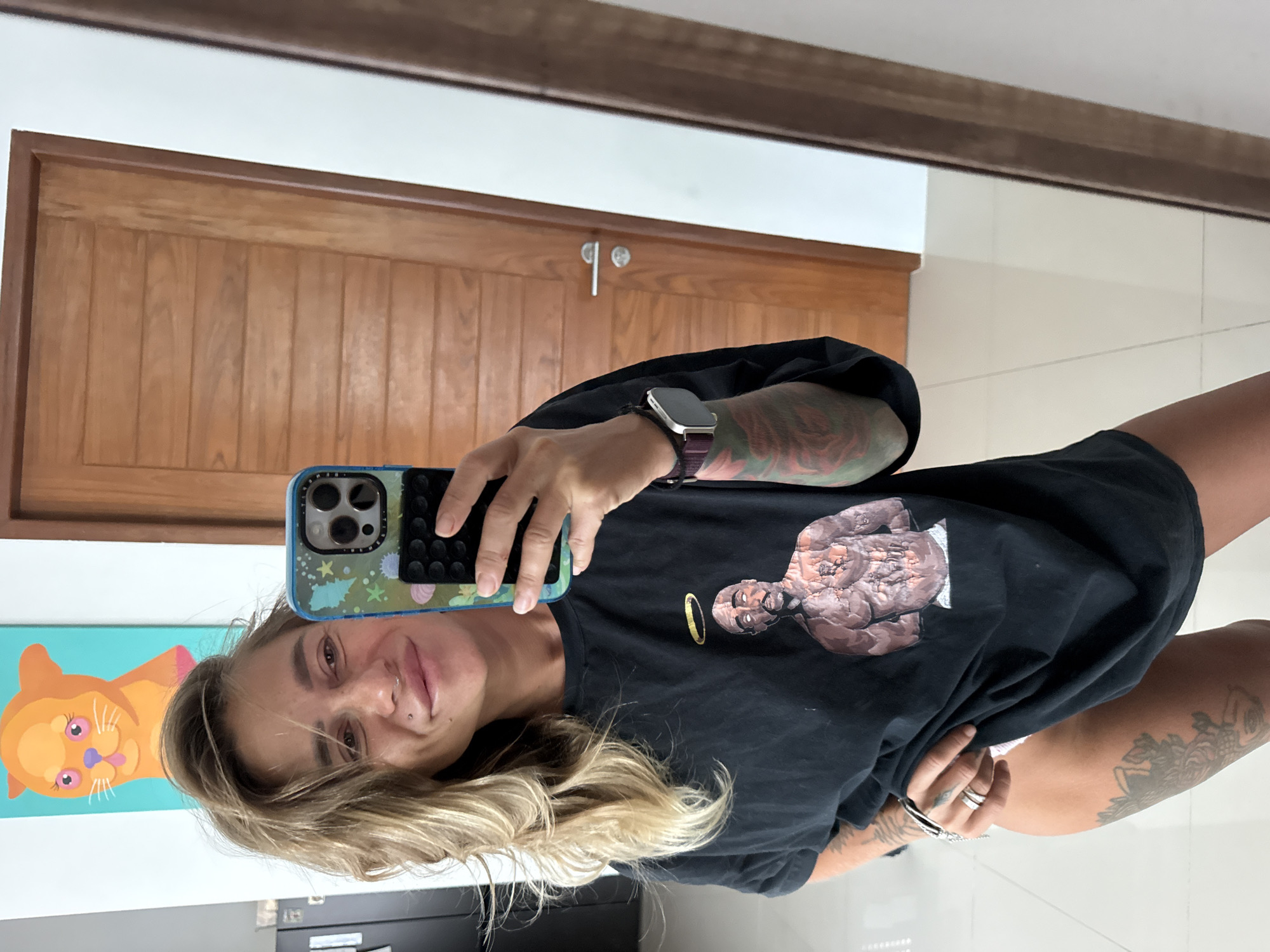 Late-night moments at home with dogs and a mirror selfie