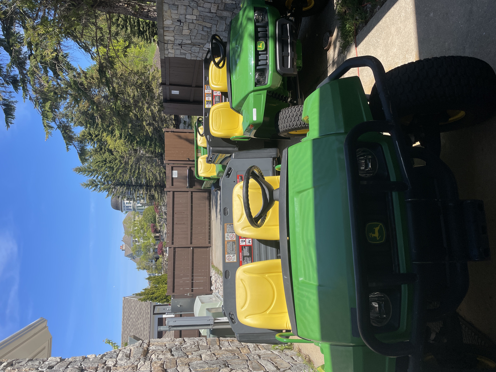 John Deere utility vehicles lined up in Petoskey