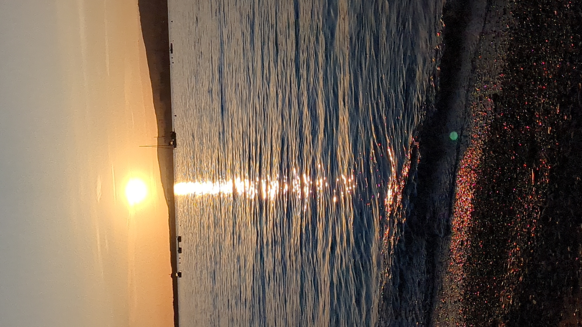Golden hour sunset observed over Gelendzhik coastline