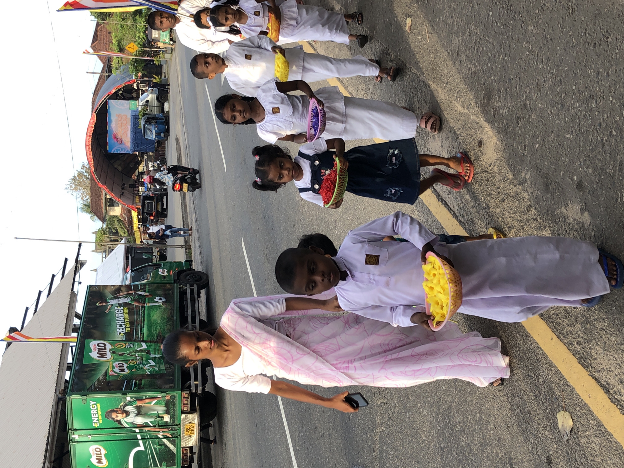Traditional ceremonial procession through the streets of Habaraduwa