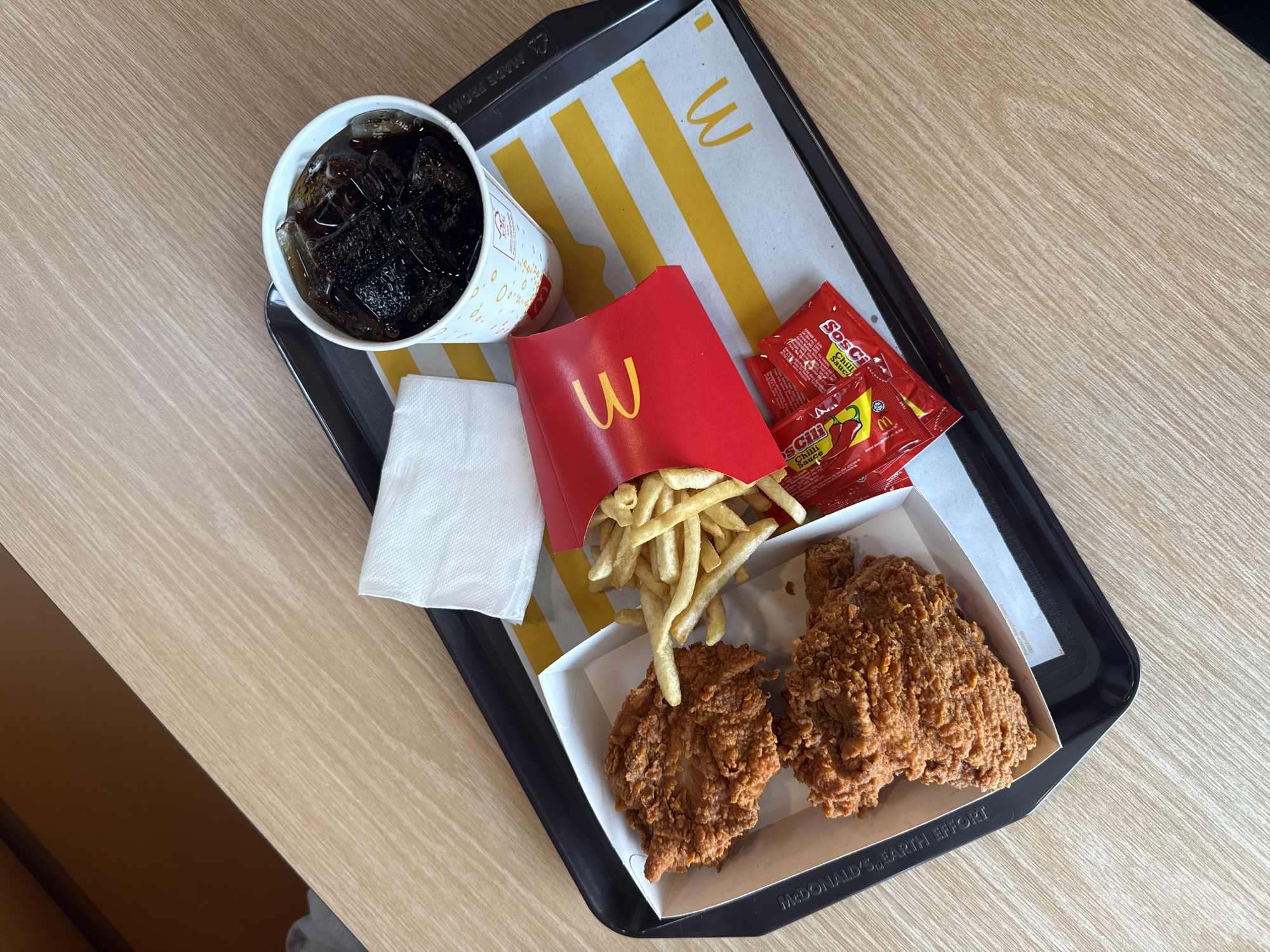 McDonald's meal documented on table in George Town, Malaysia