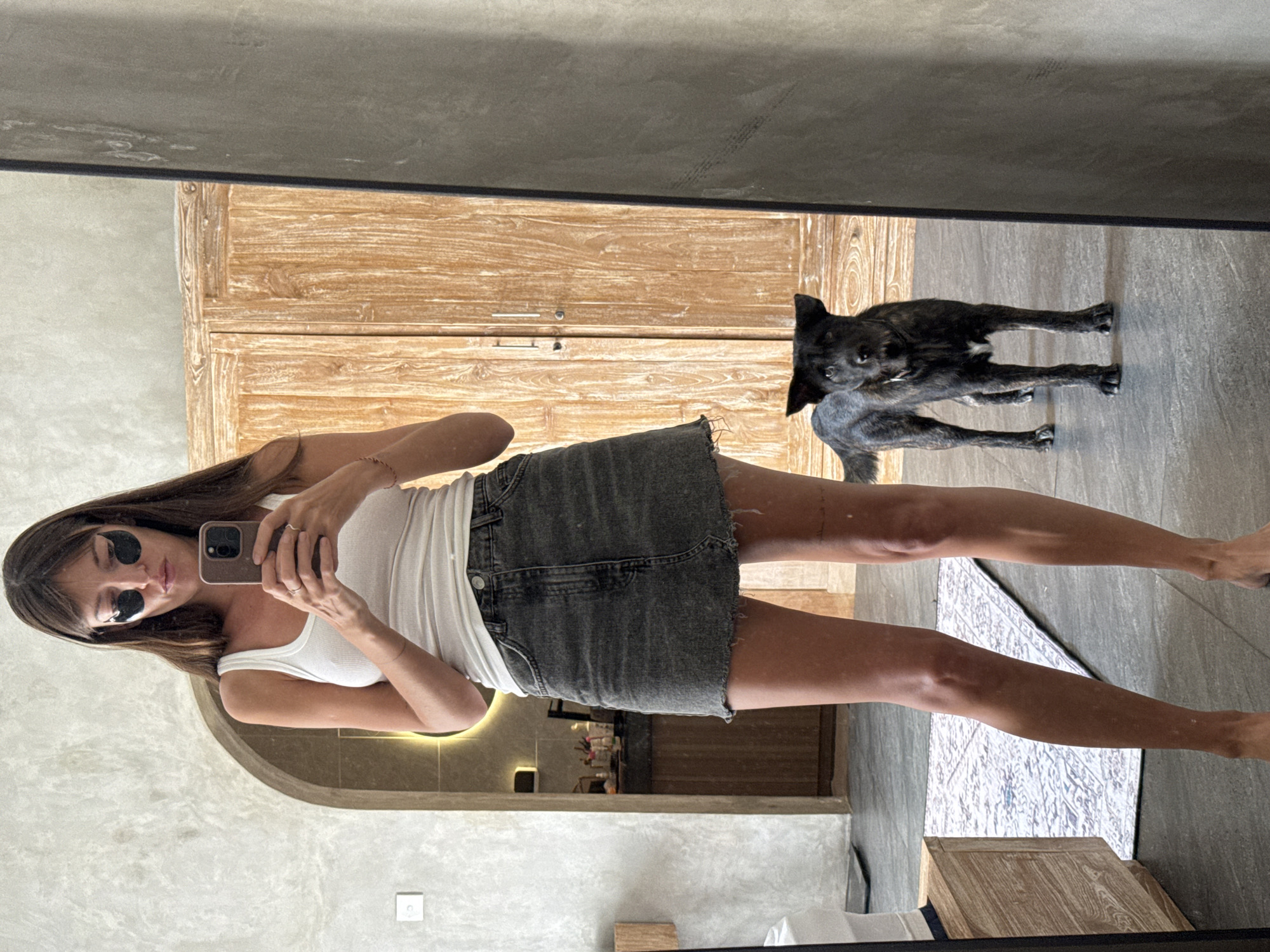 Mirror selfie session with eye patches in North Kuta