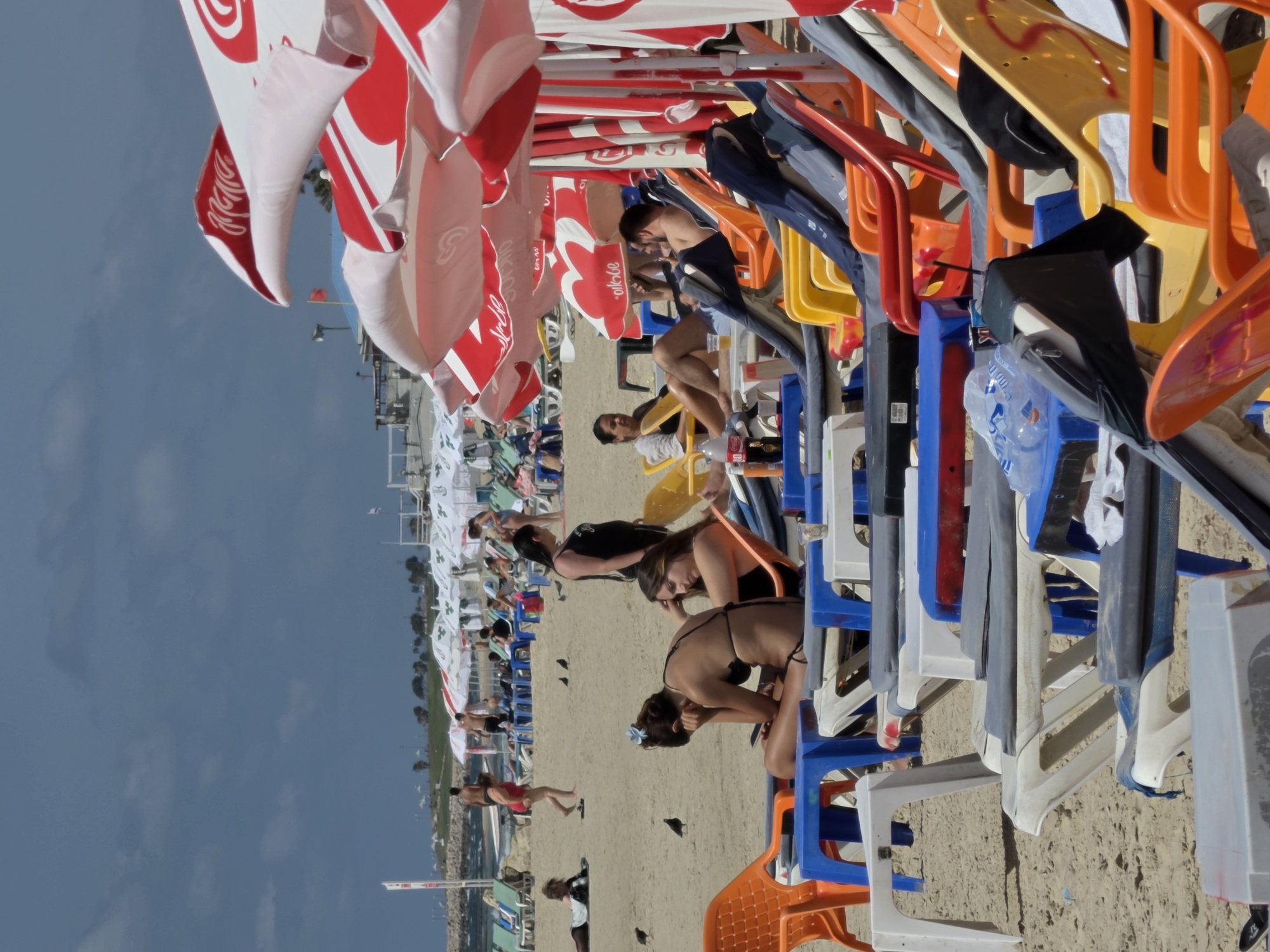 Typical beach day observed at Bat Yam, Israel