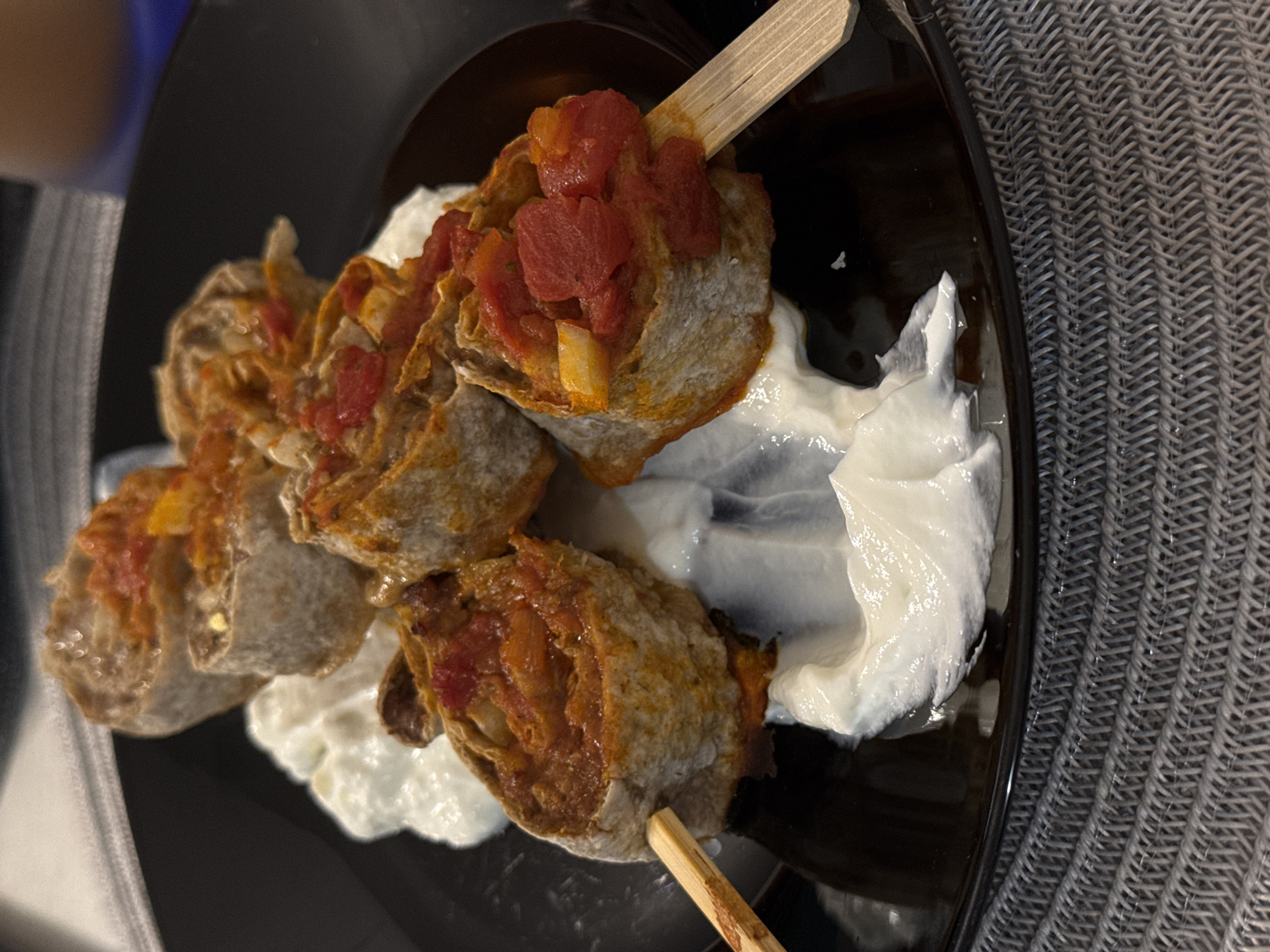 Traditional Bulgarian skewered meat dish photographed in Sofia