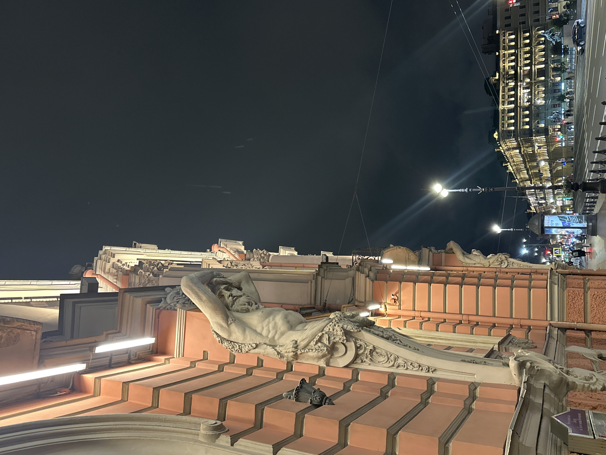 Saint Petersburg's iconic bridges and monuments at night