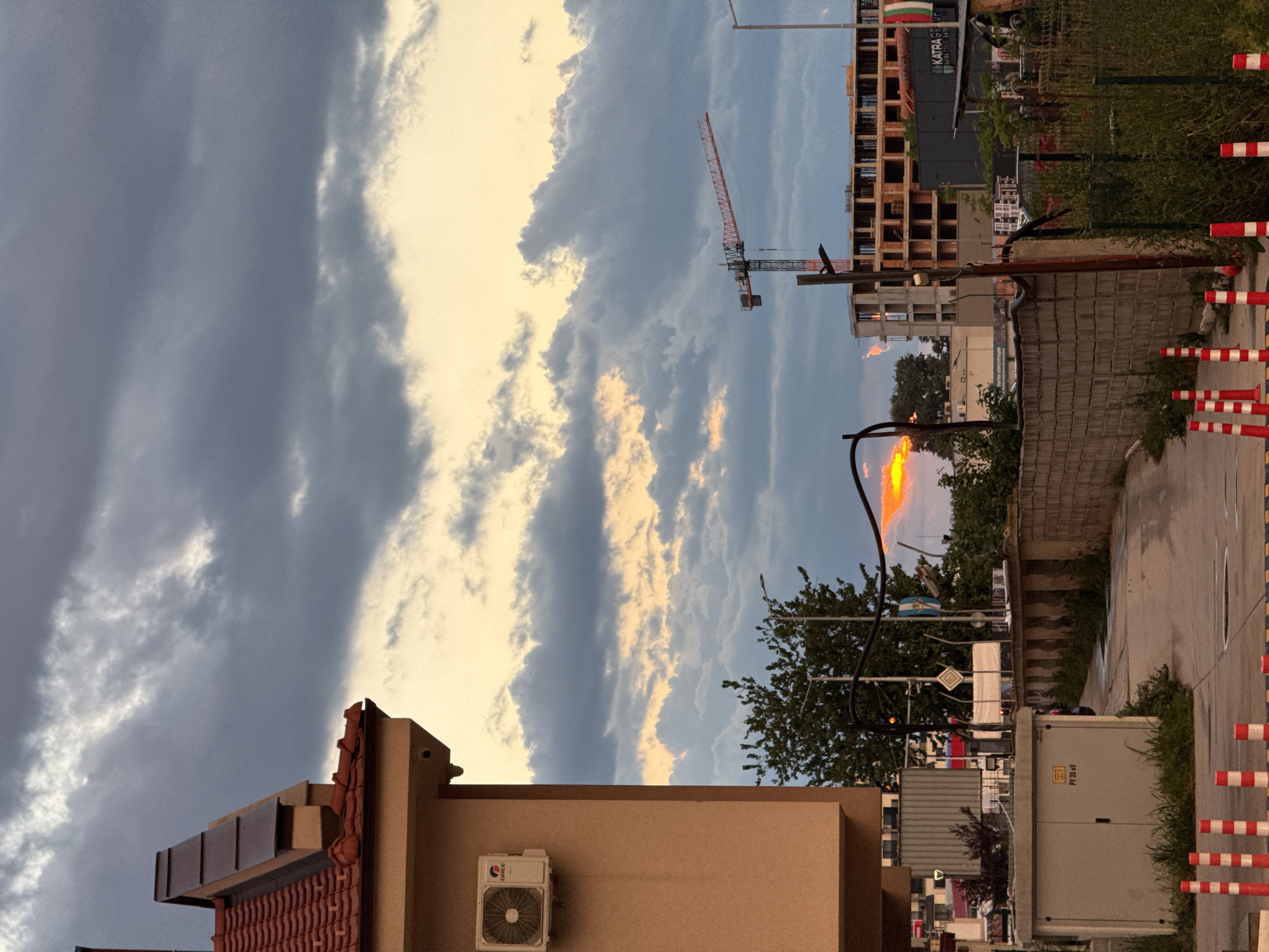 Plovdiv evening documented from dusk through cloudy moonlit night