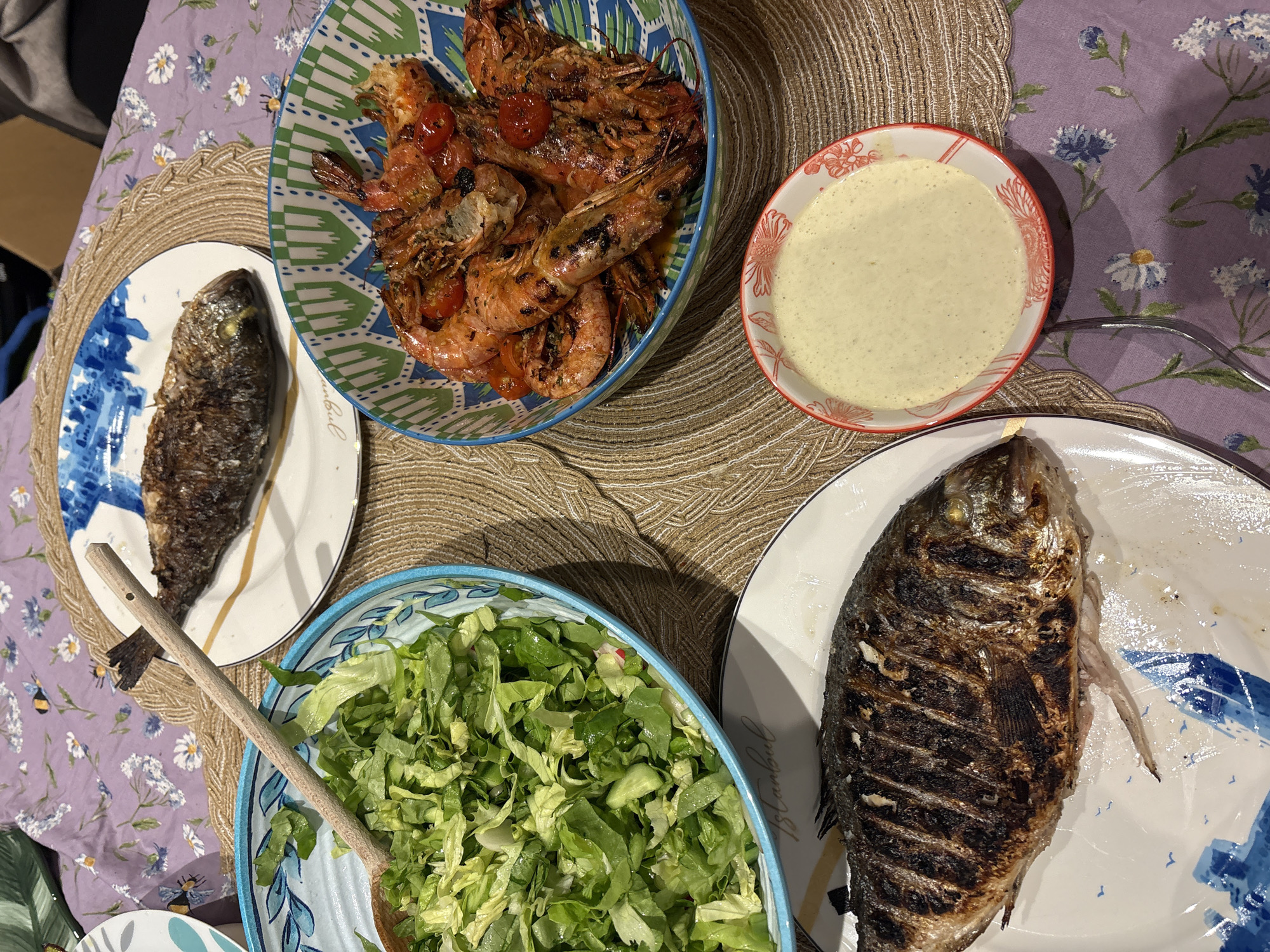London resident enjoys homemade seafood dinner with Aperol spritz