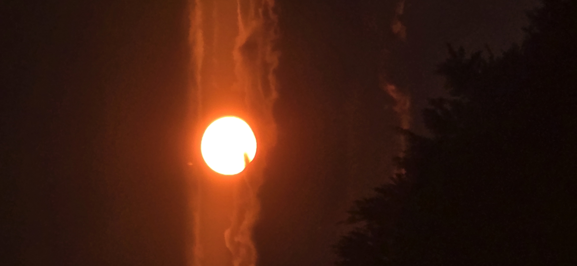 Vivid orange sunset over Marchaevo, Bulgaria