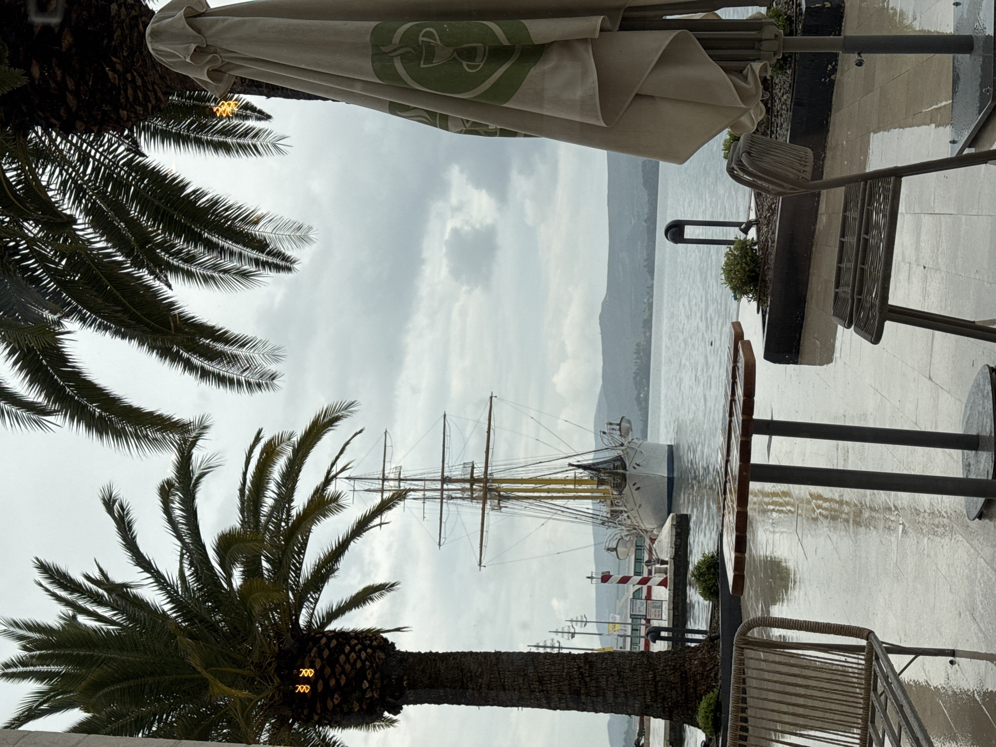 Luxury yachts observed at Tivat marina under overcast skies