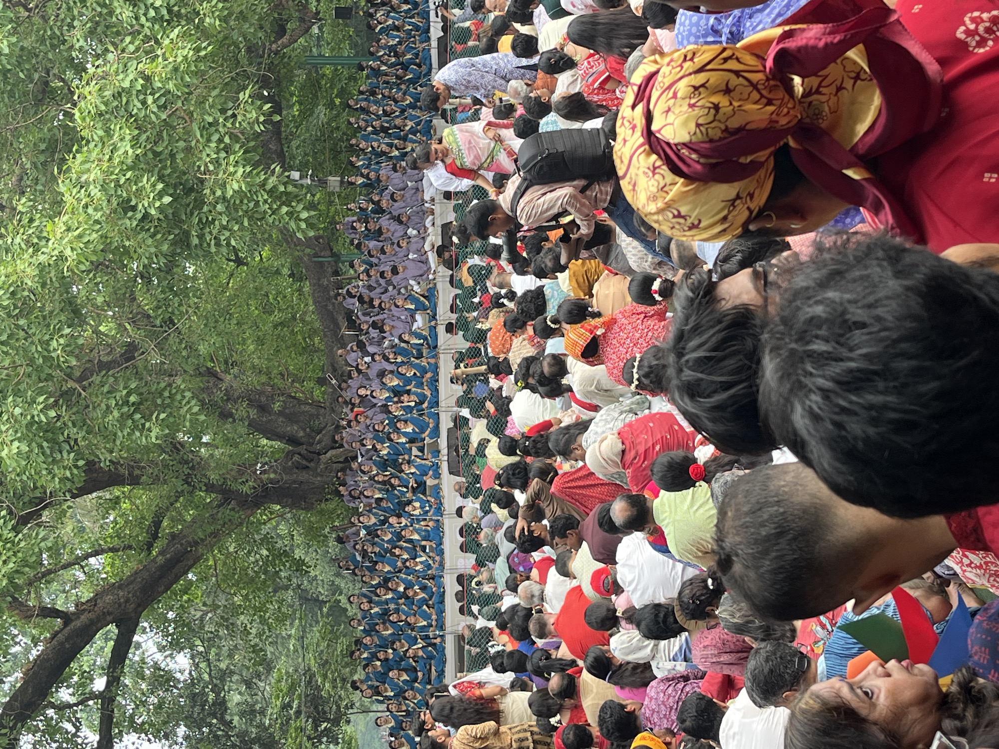 Large gathering observed kneeling at Suhrawardy Udyan, Dhaka