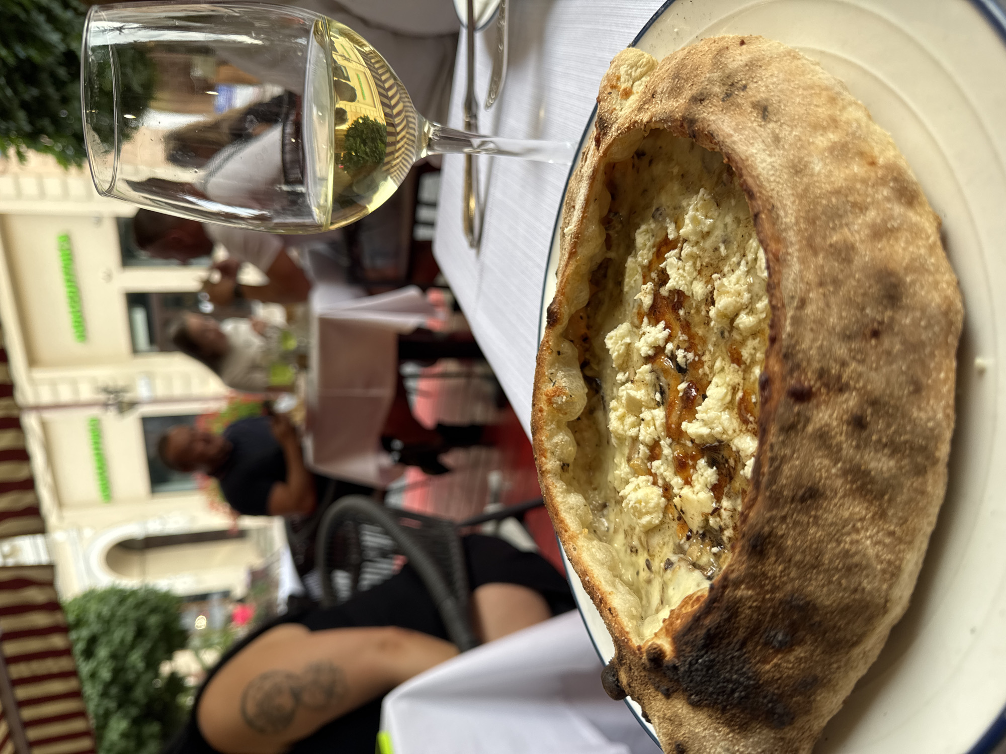 Outdoor café lunch in Chernivtsi with Georgian-style food