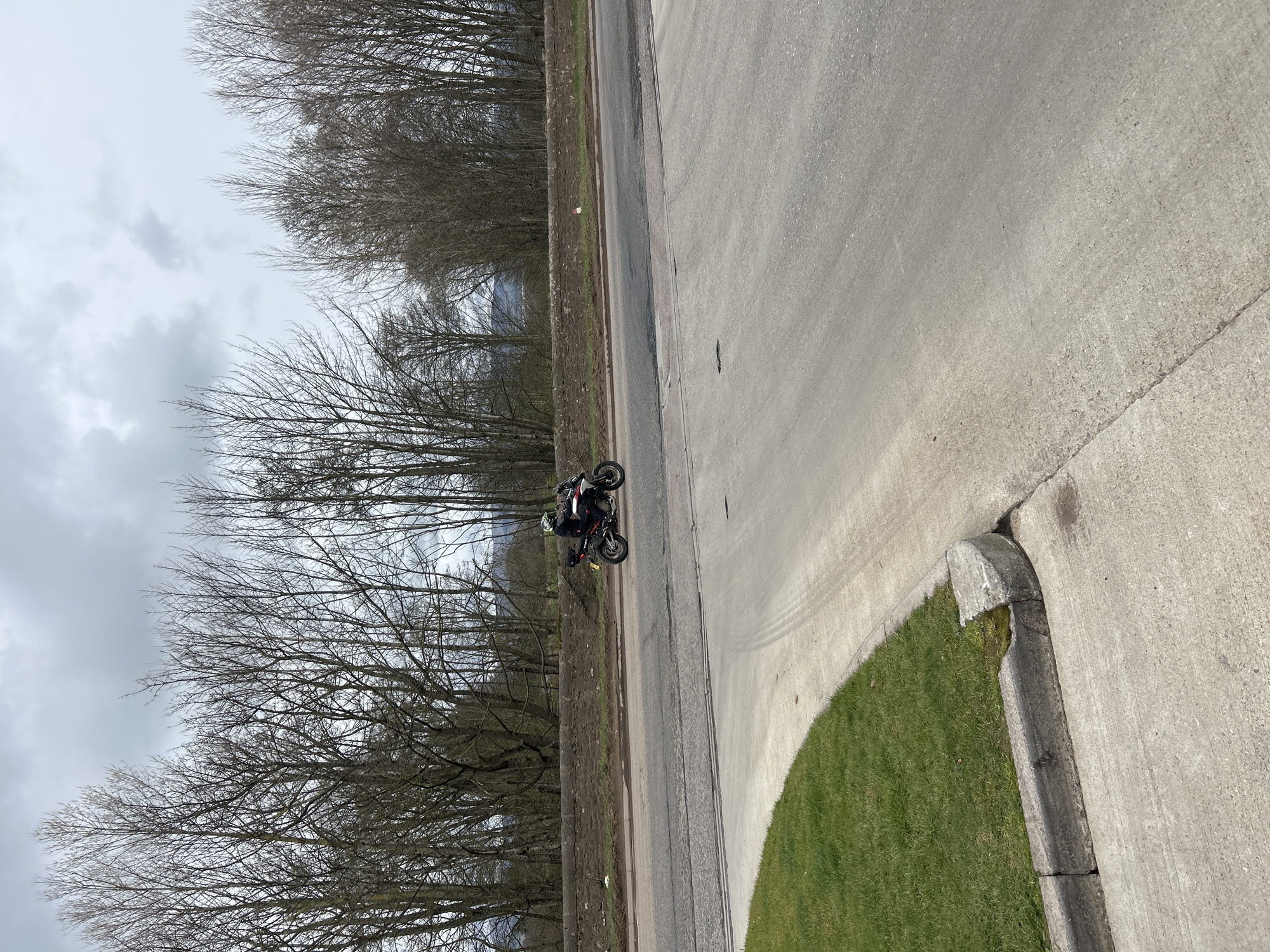 Motorcyclist spotted on roadside in Brechin, Scotland