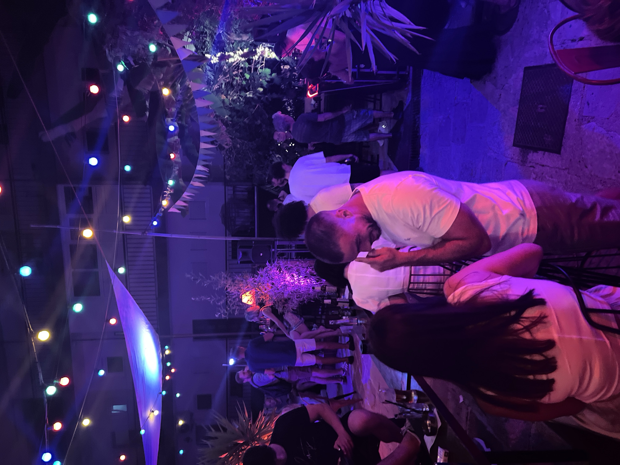 Late-night bar scene in Herceg Novi, Montenegro
