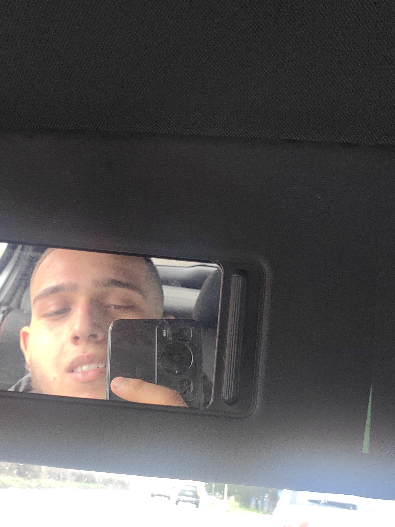 Man takes selfies in car near Sofia hospital