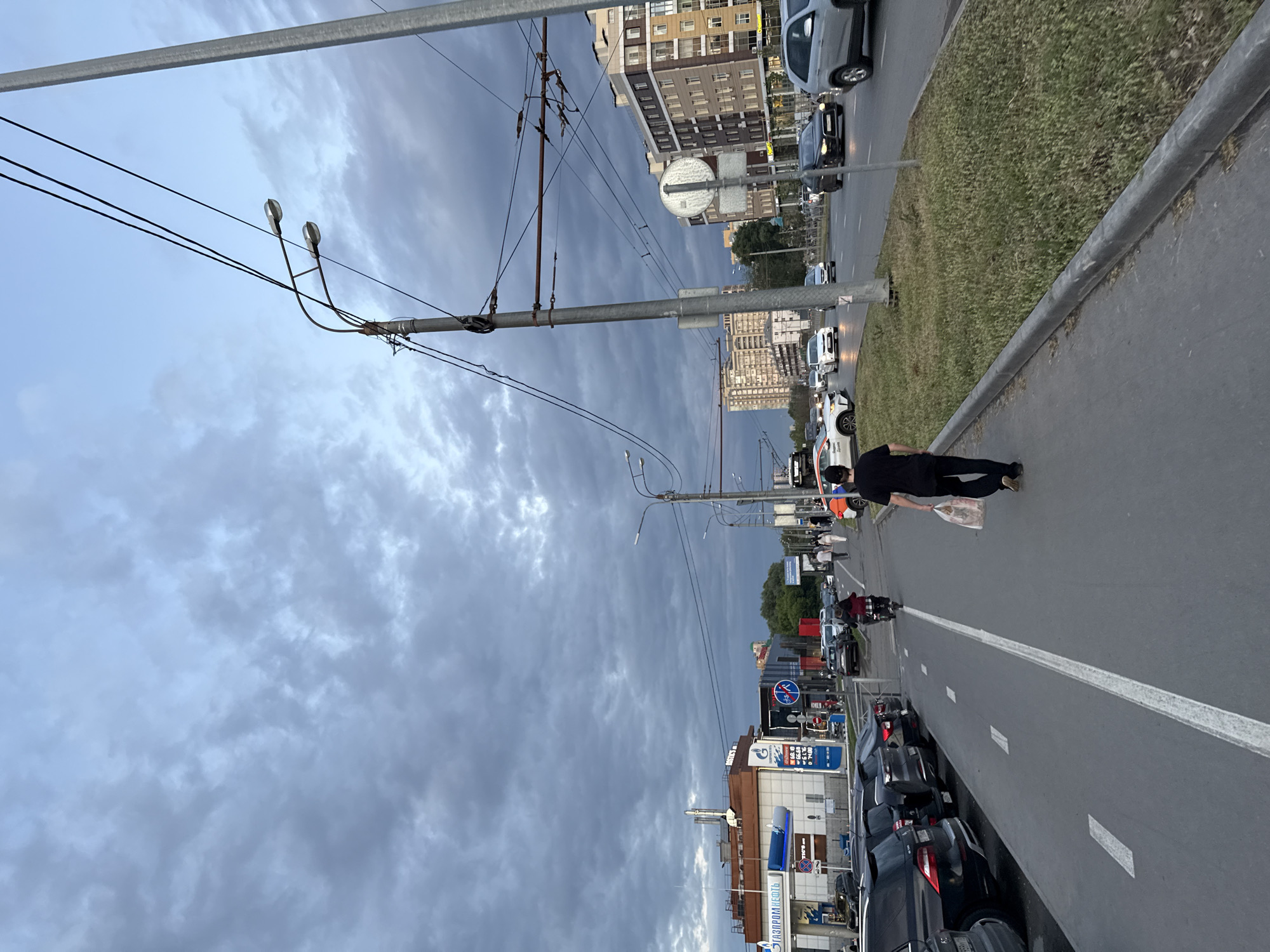 Kazan residential streets on a cloudy June evening
