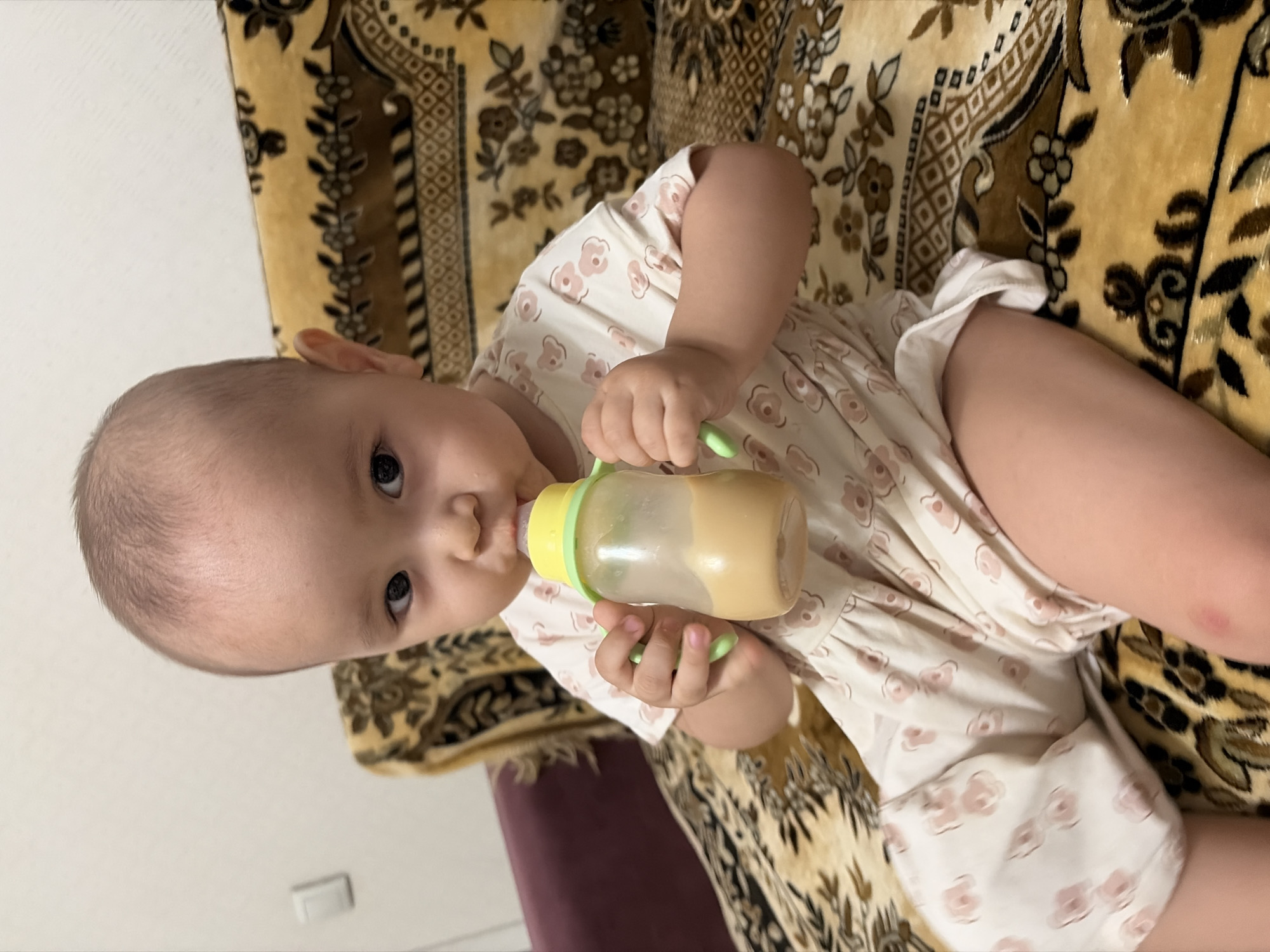 Home gathering in Astana: baby, food spread, car display