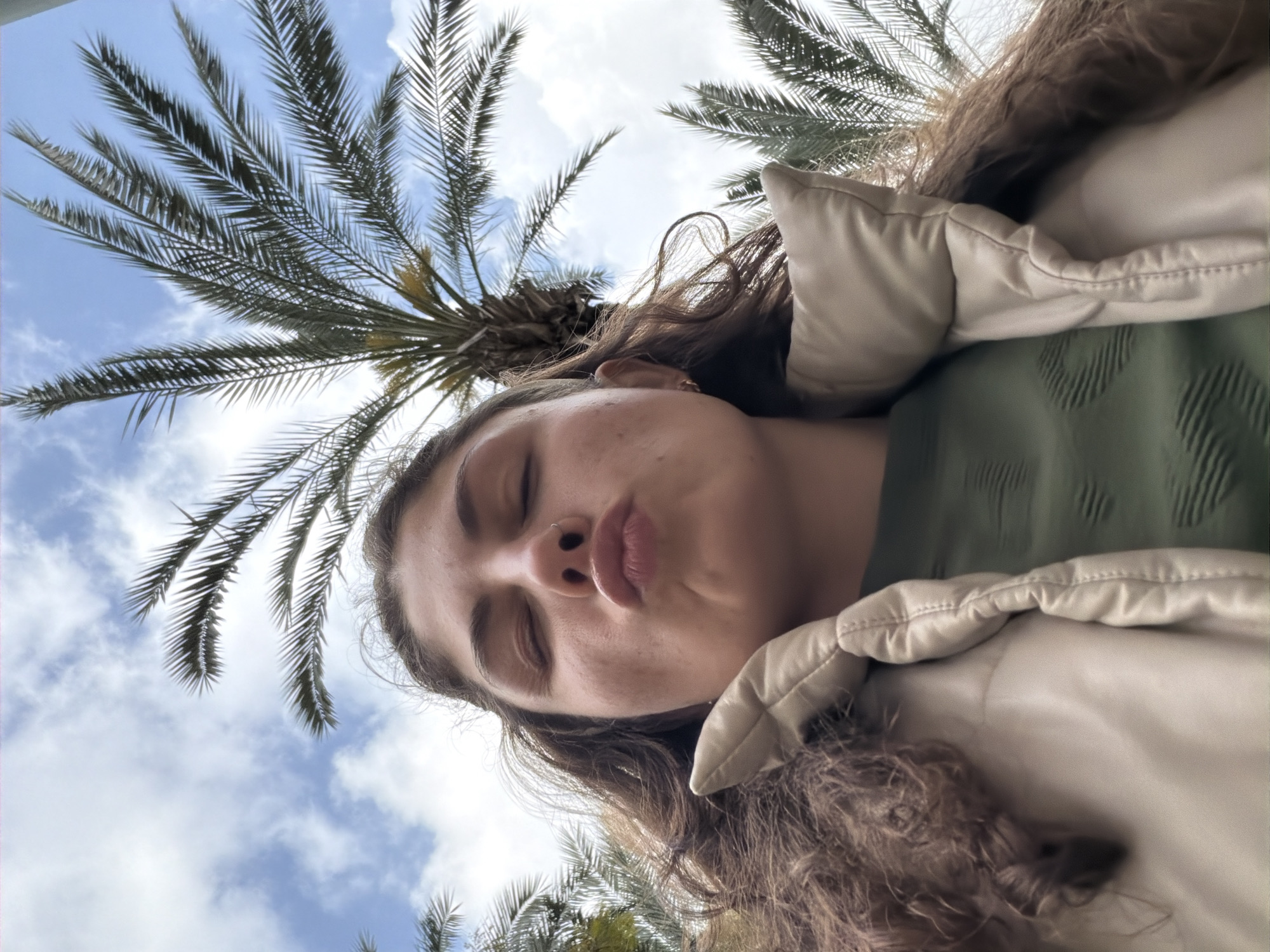 Woman's morning routine documented in Kiryat Bialik kitchen
