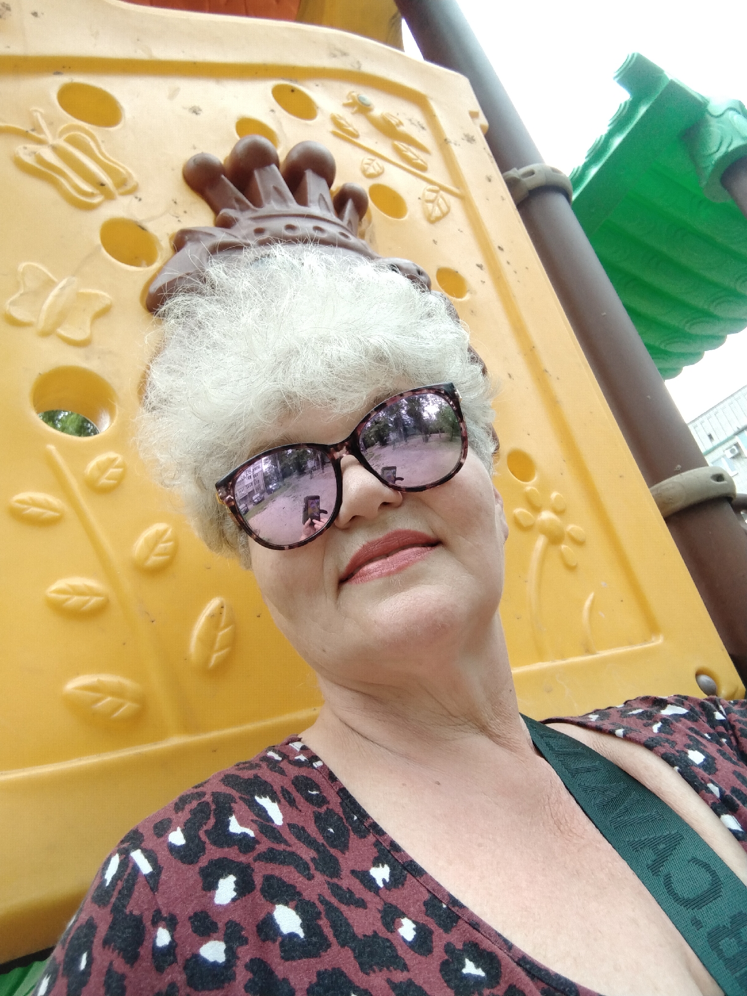 Woman Takes Dawn Selfies With Dog At Ukrainian Playground