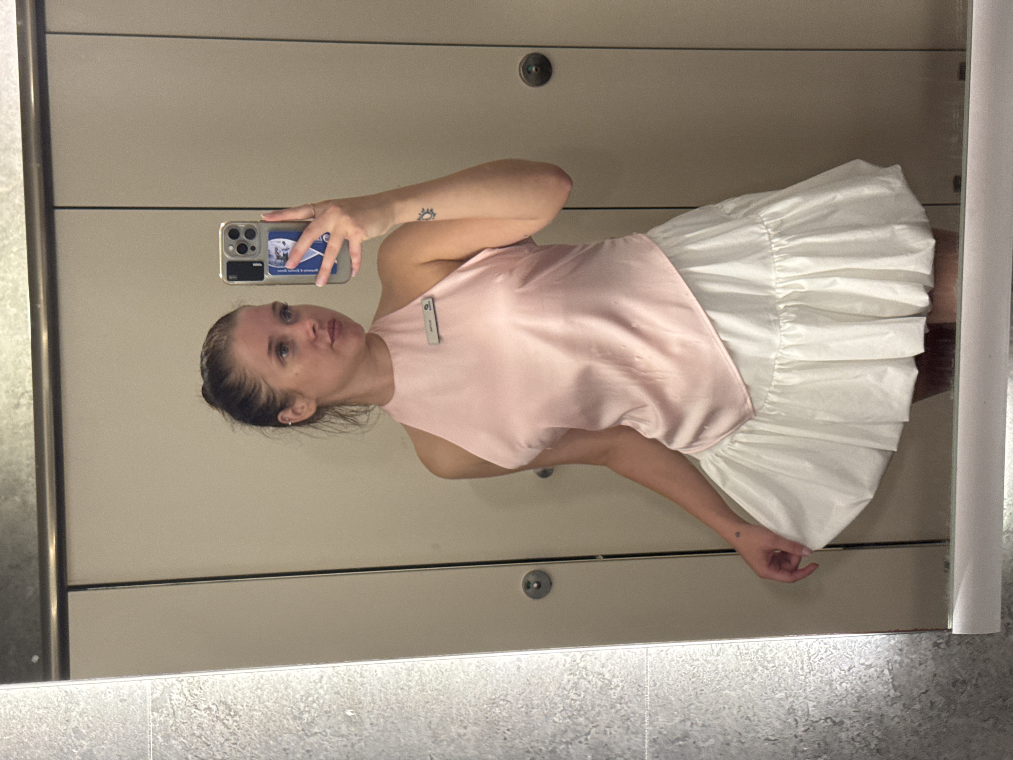 Resort night out: poolside walkway and a quick mirror selfie