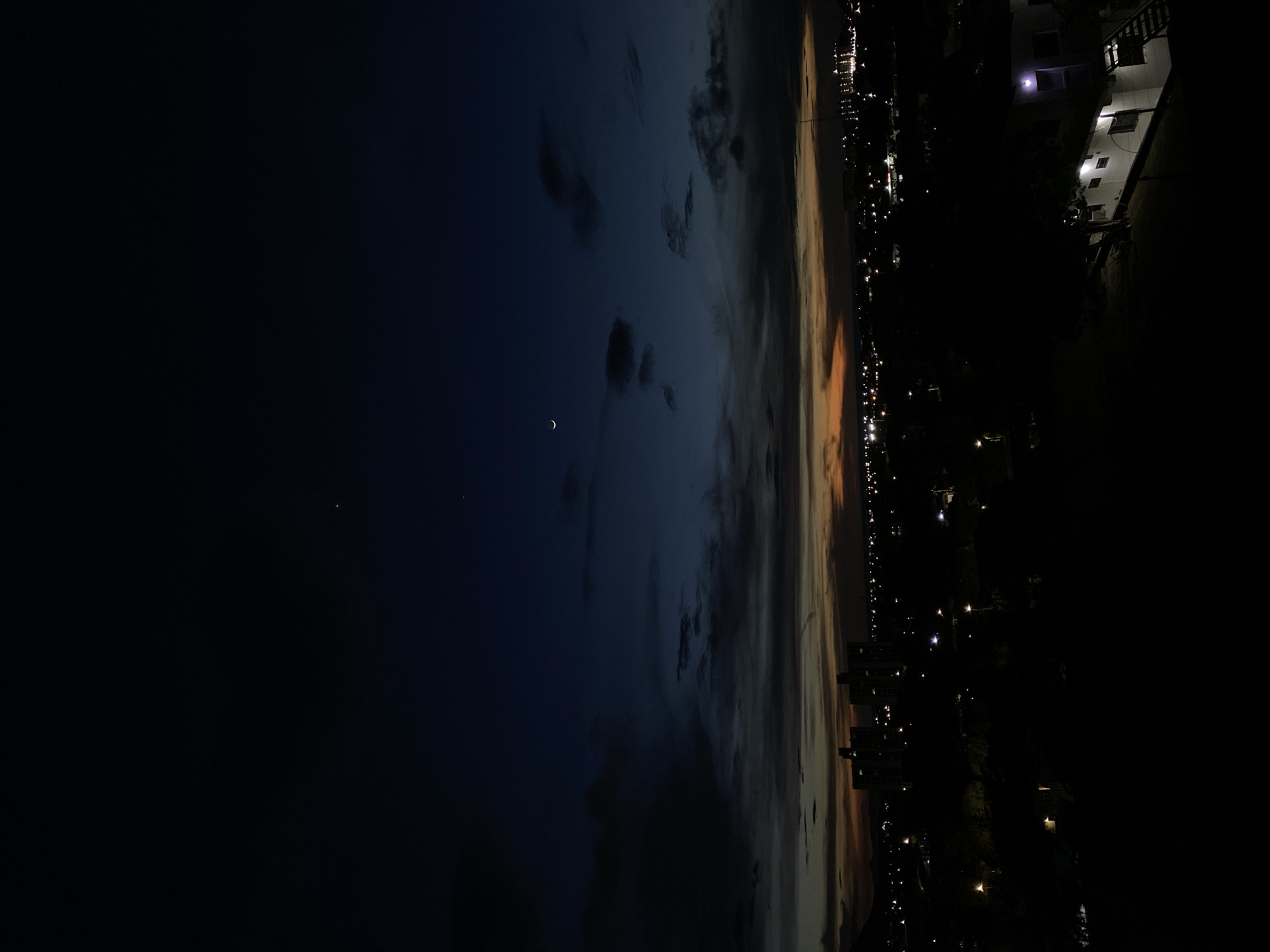 Twilight to nightfall across two towns on Margarita Island