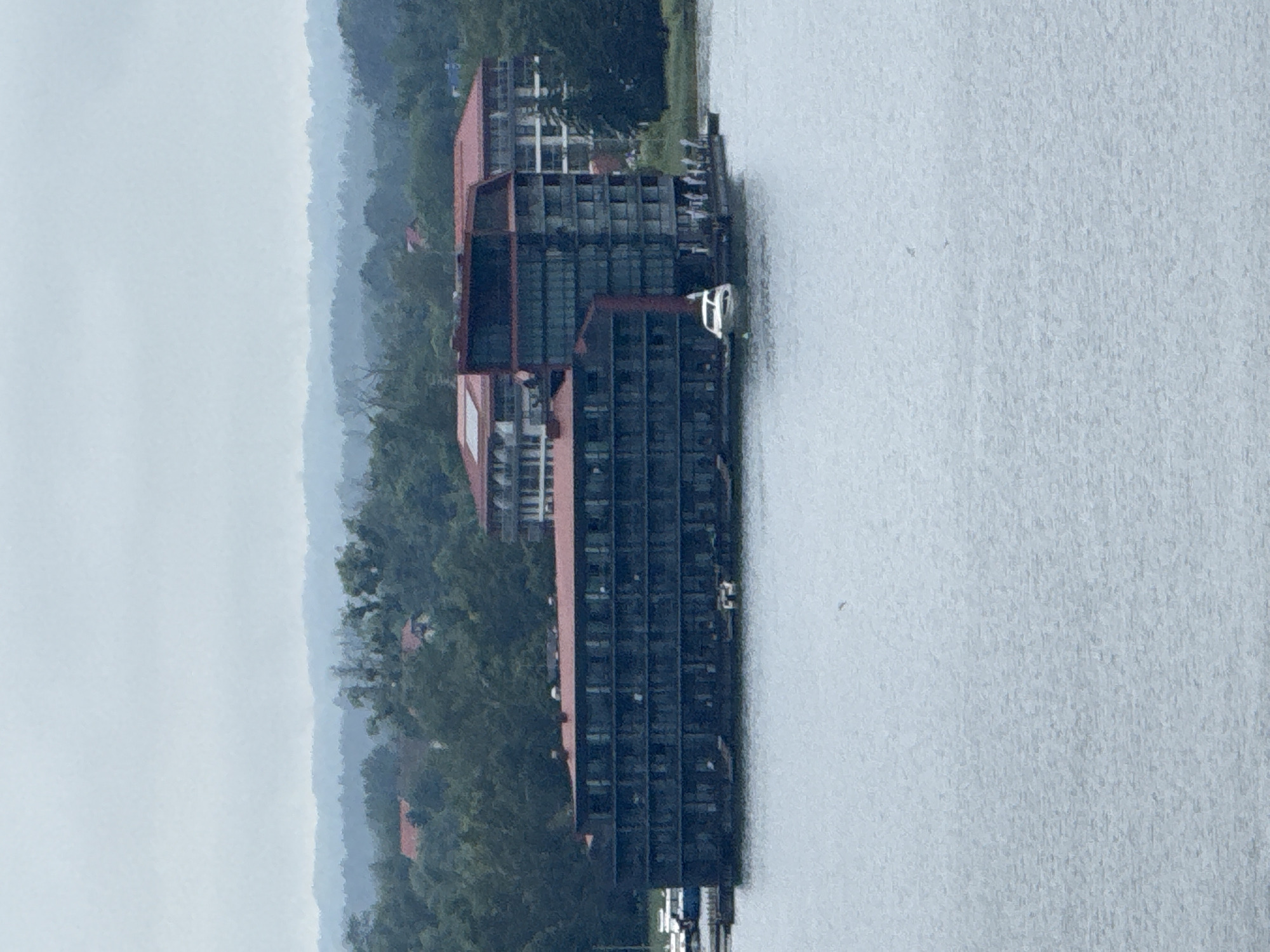 Mikołajki marina and lakefront from ground and aerial views