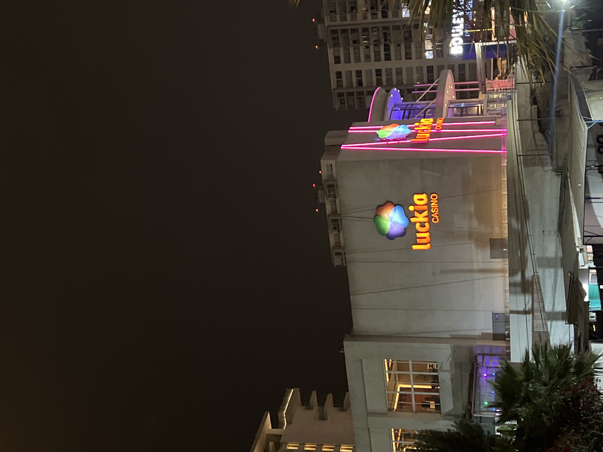 Nighttime casino and street scenes documented across Arica Chile