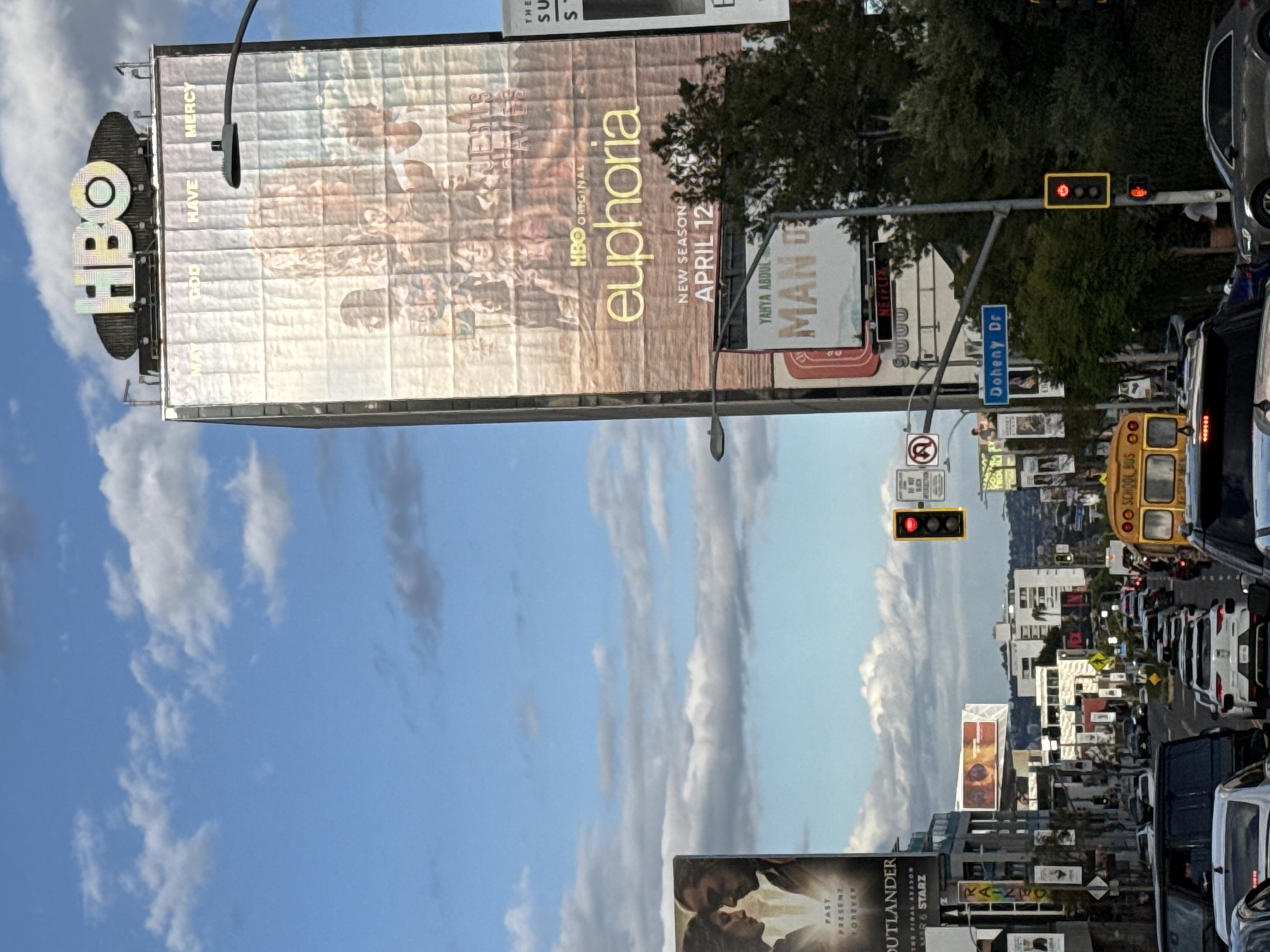Traffic congestion documented on West Hollywood's Sunset Strip early morning