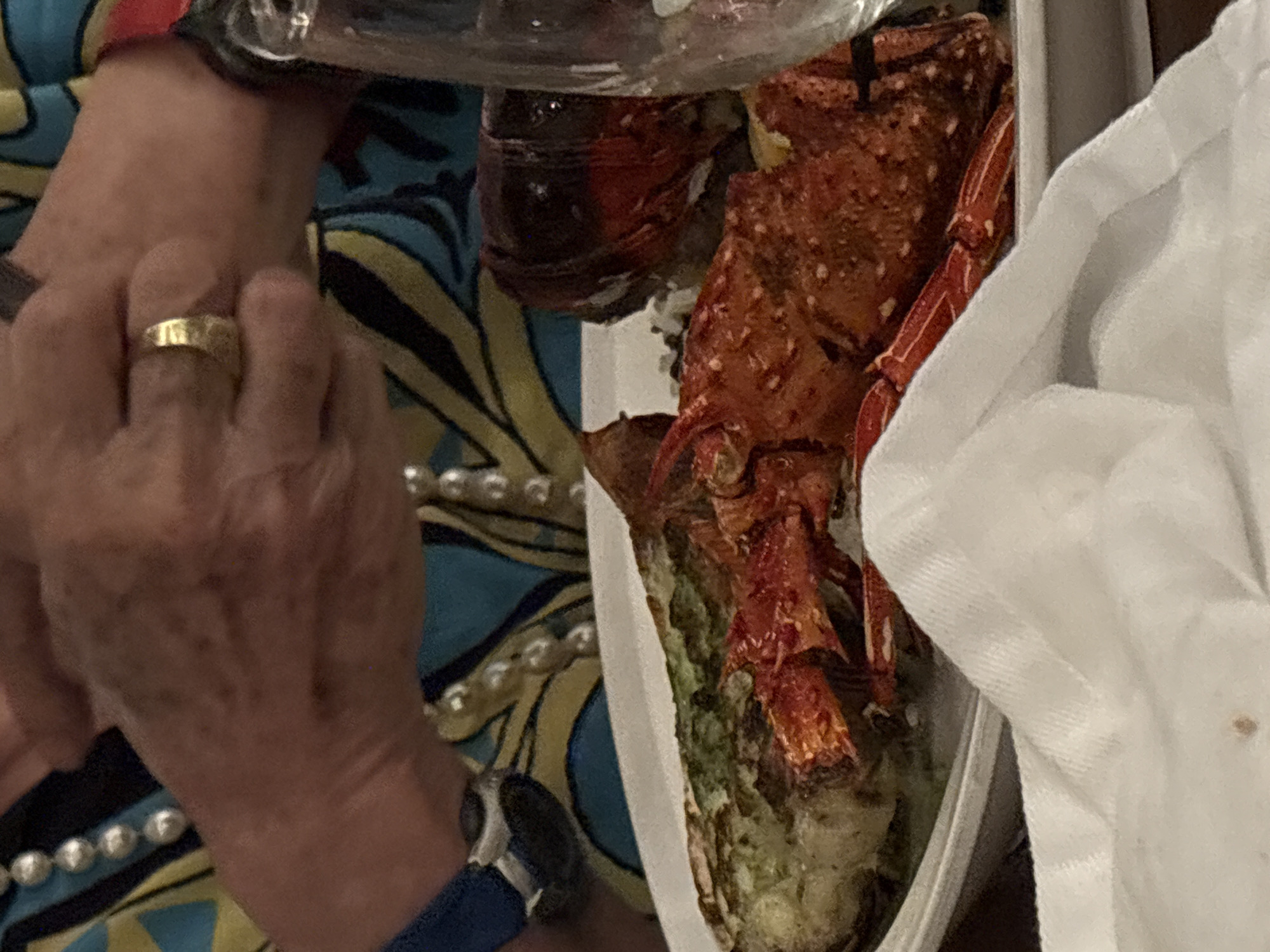 Evening dinner documented at illuminated Tamarindo restaurant